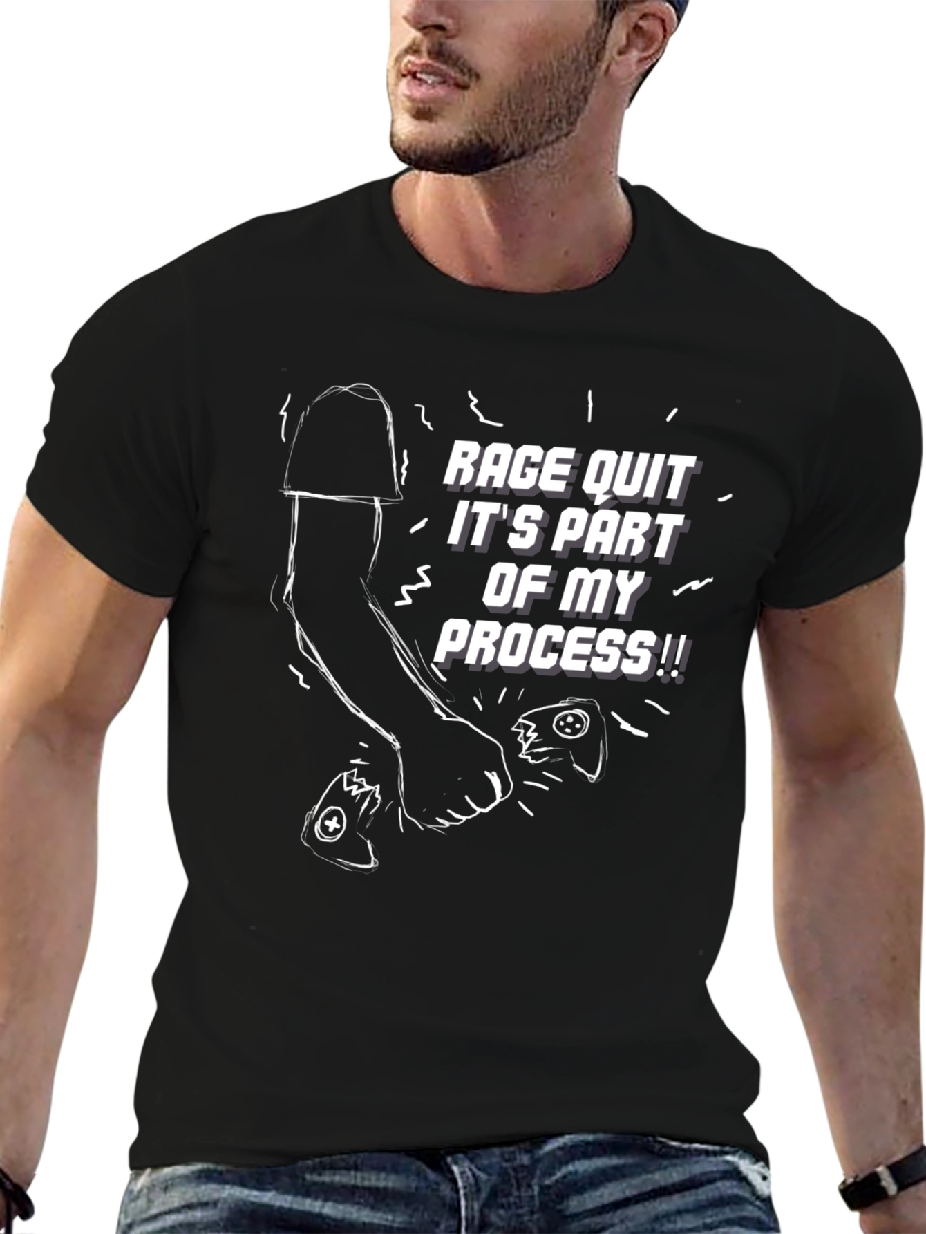 Black Rage Quit T-Shirt - Gamer Humor Tee view 6