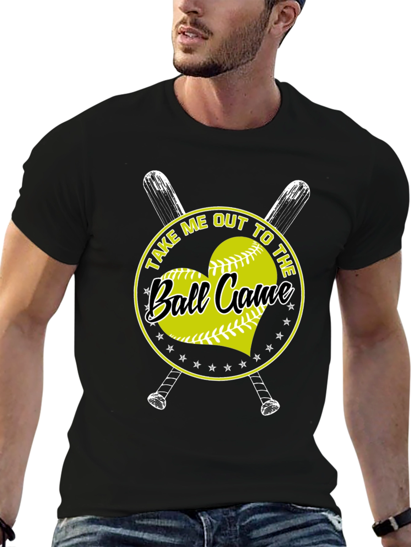 Black Take Me Out To The Ball Game Black T-Shirt view 6