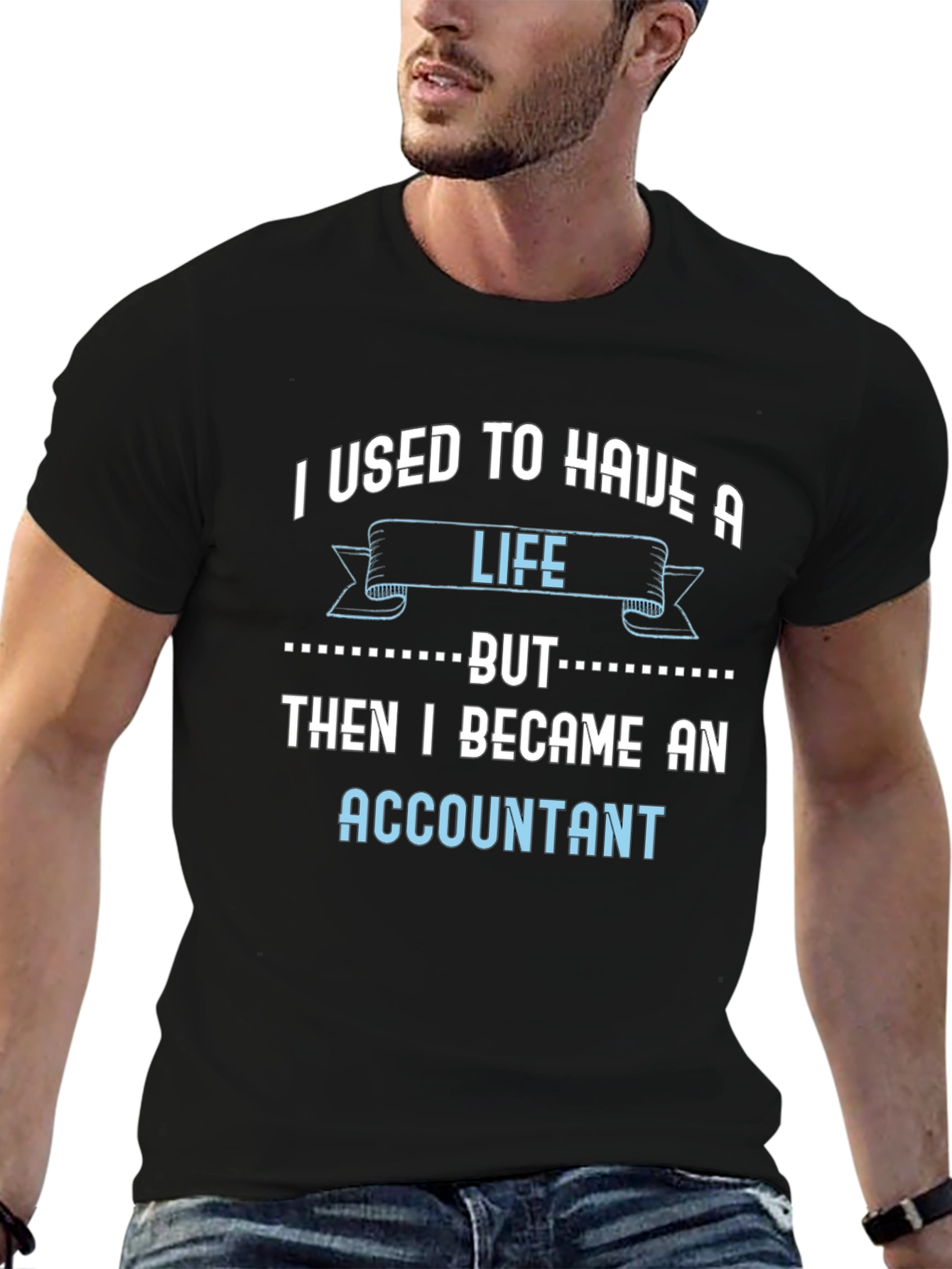 Black Accountant Life T-Shirt - Funny Job Tee view 6