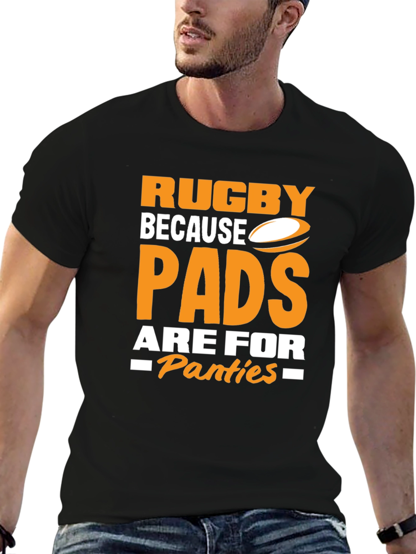 Black Rugby Pads Panties Graphic Tee view 6
