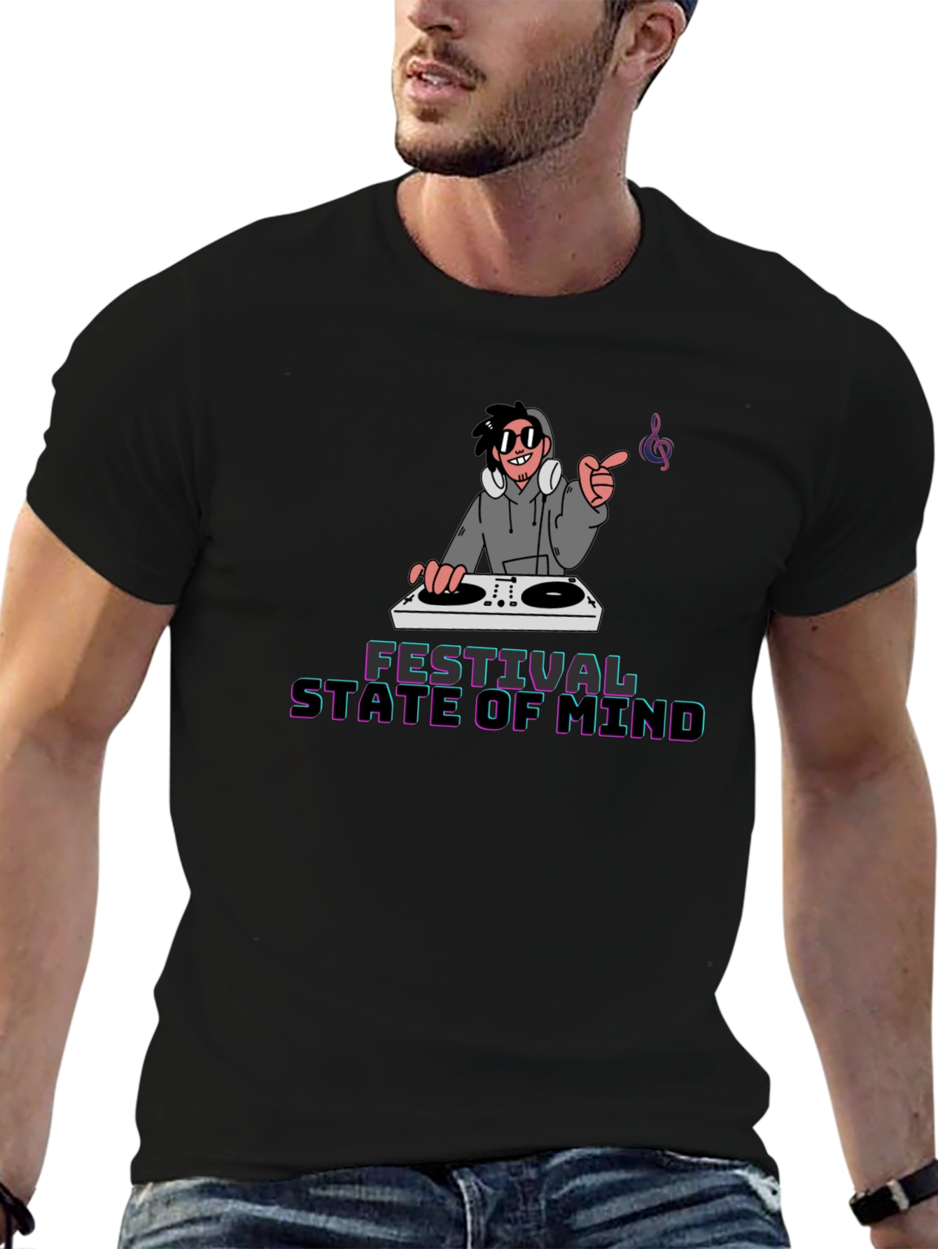 Black Festival State of Mind Graphic T-Shirt view 6