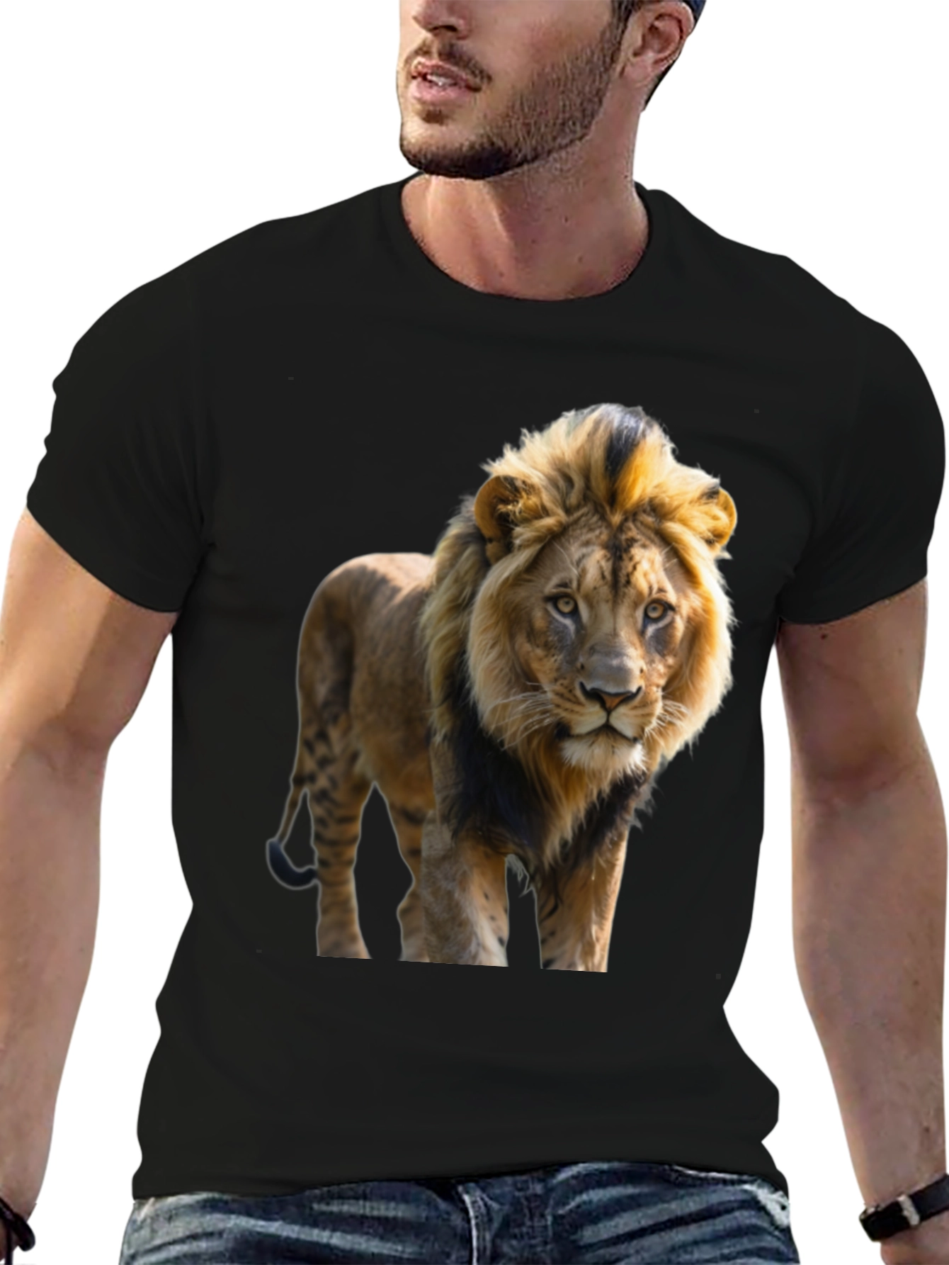 Black Lion Graphic Tee - Men's Black T-Shirt view 6