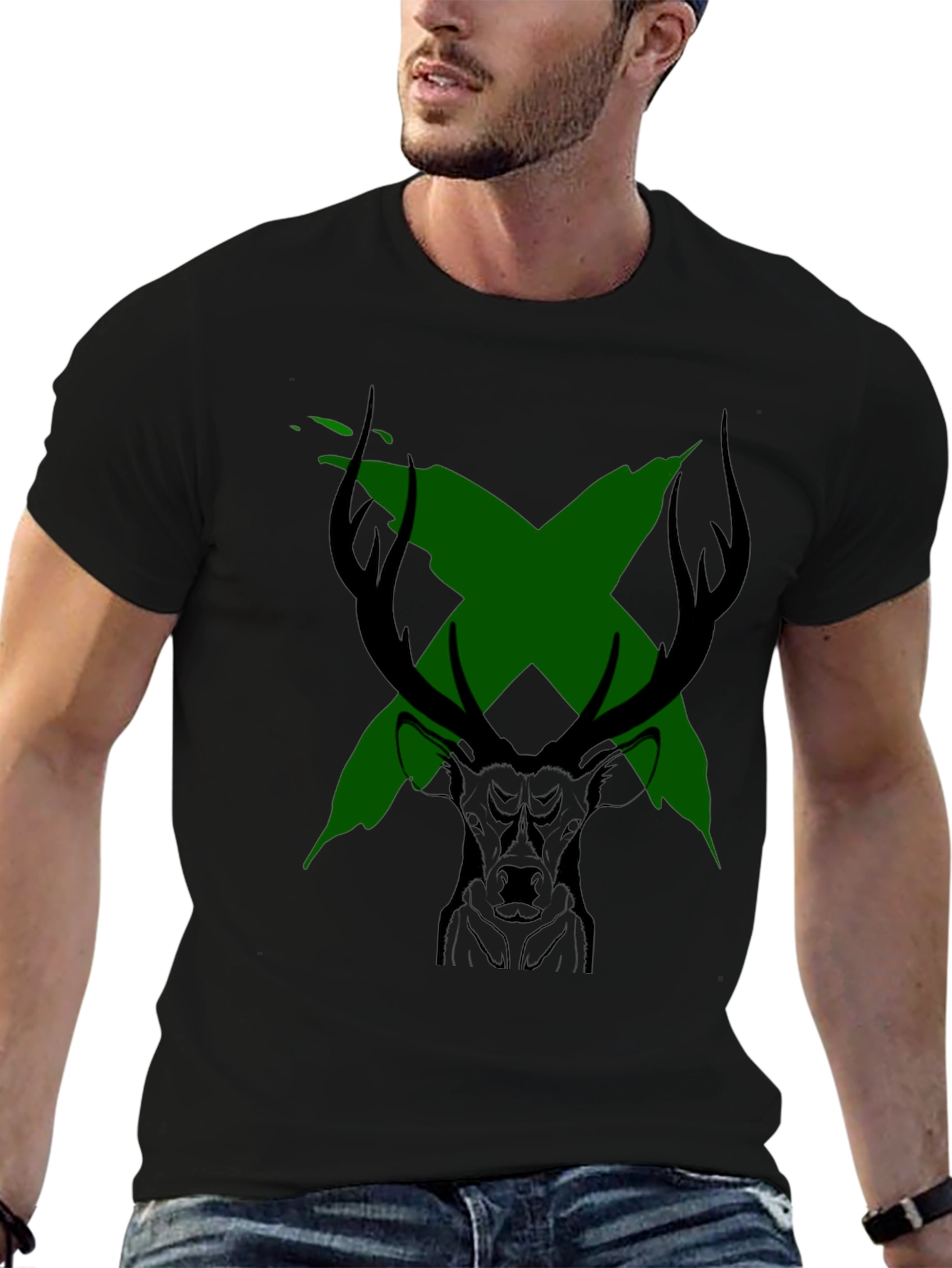 Black Deer X Graphic Black T-Shirt view 6