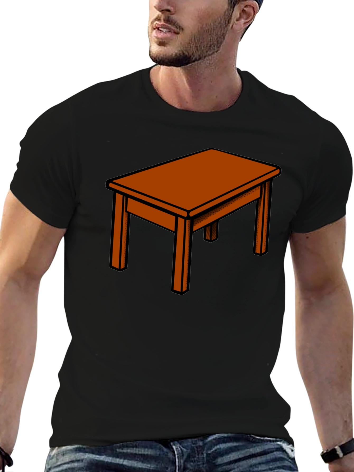 Black Table Graphic Tee - Unique Design view 6