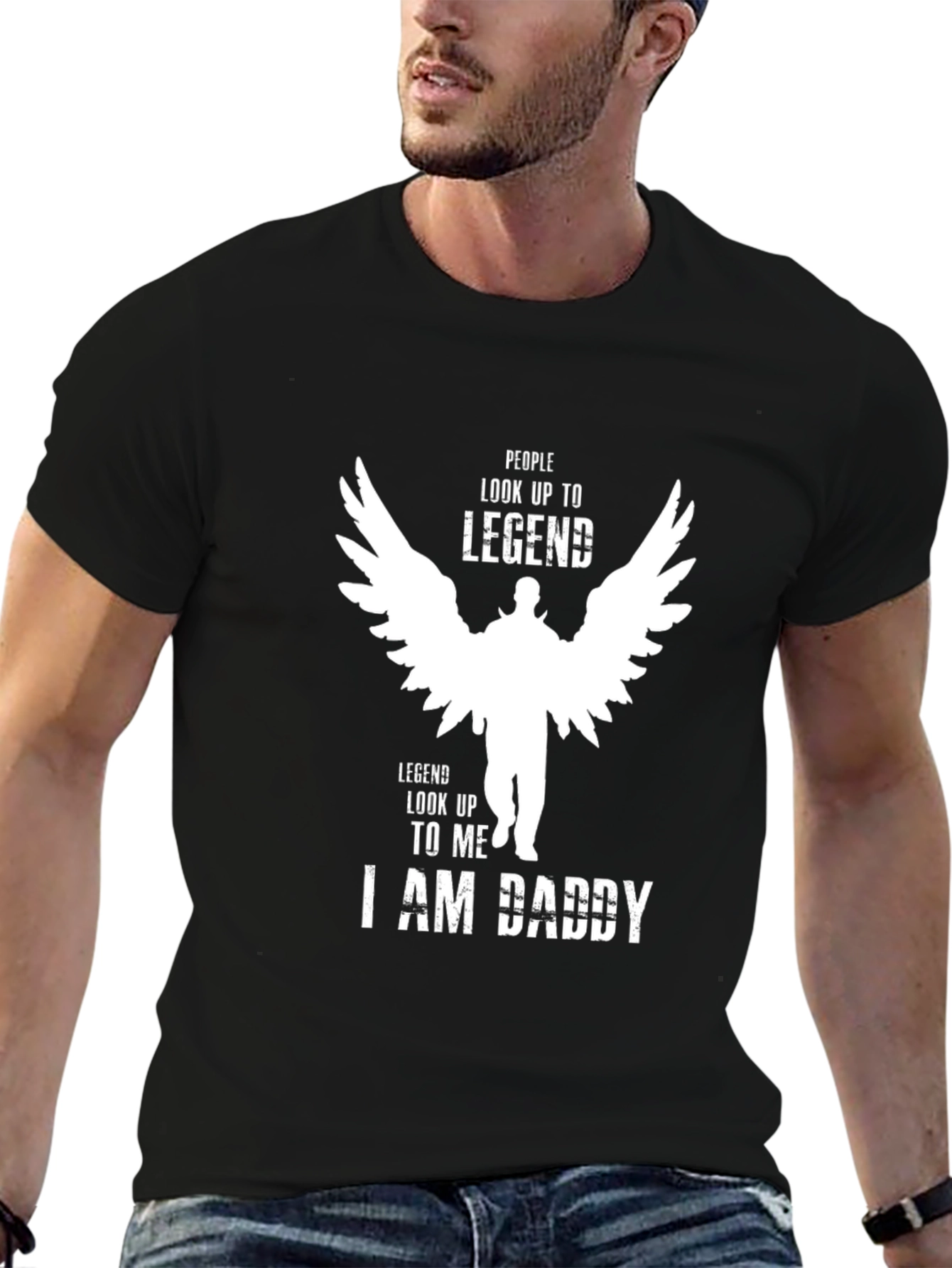 Black Legend Daddy Graphic Tee - Black Crew Neck view 6