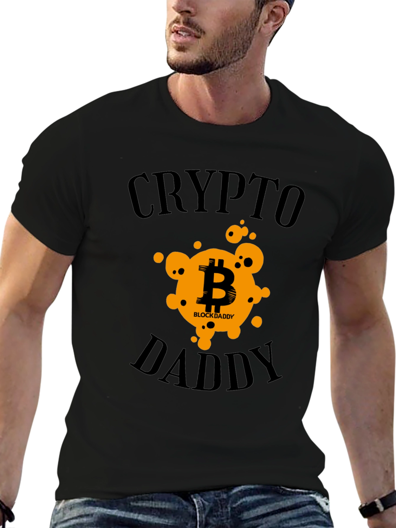 Black Crypto Daddy Bitcoin T-Shirt view 6