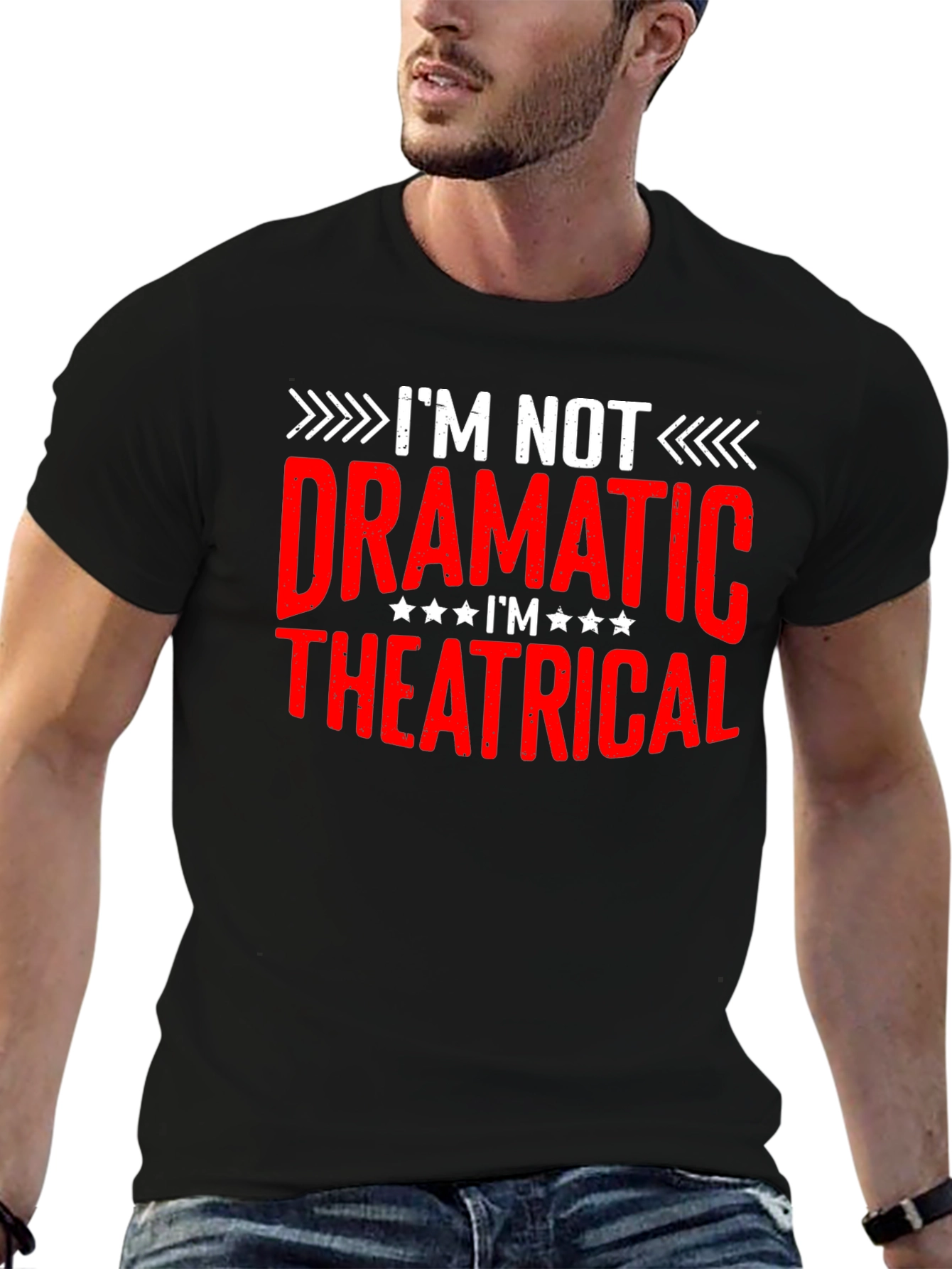 Black I'm Not Dramatic Theatrical Black T-Shirt view 6