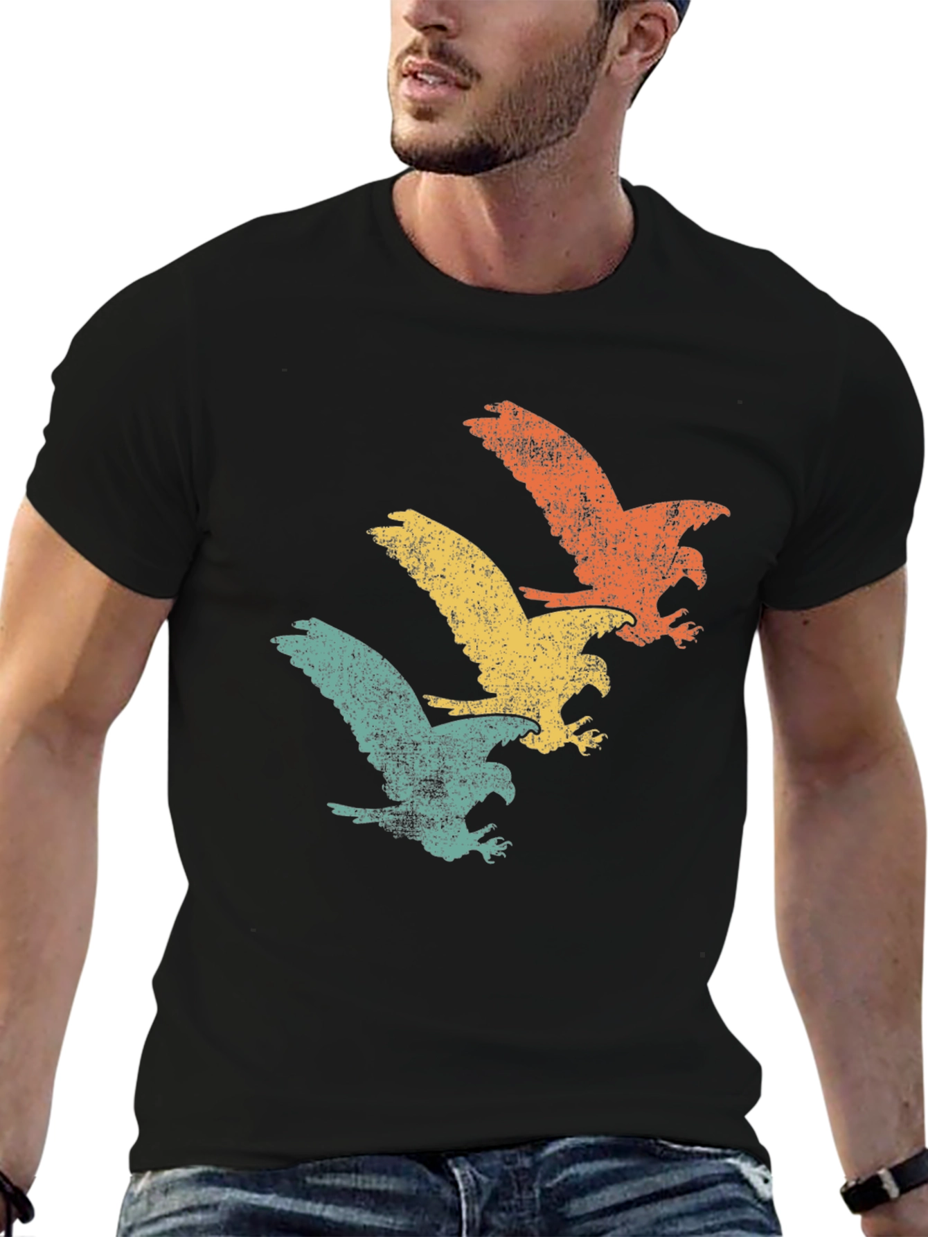 Black Retro Eagle T-Shirt - Vintage Graphic Tee view 6
