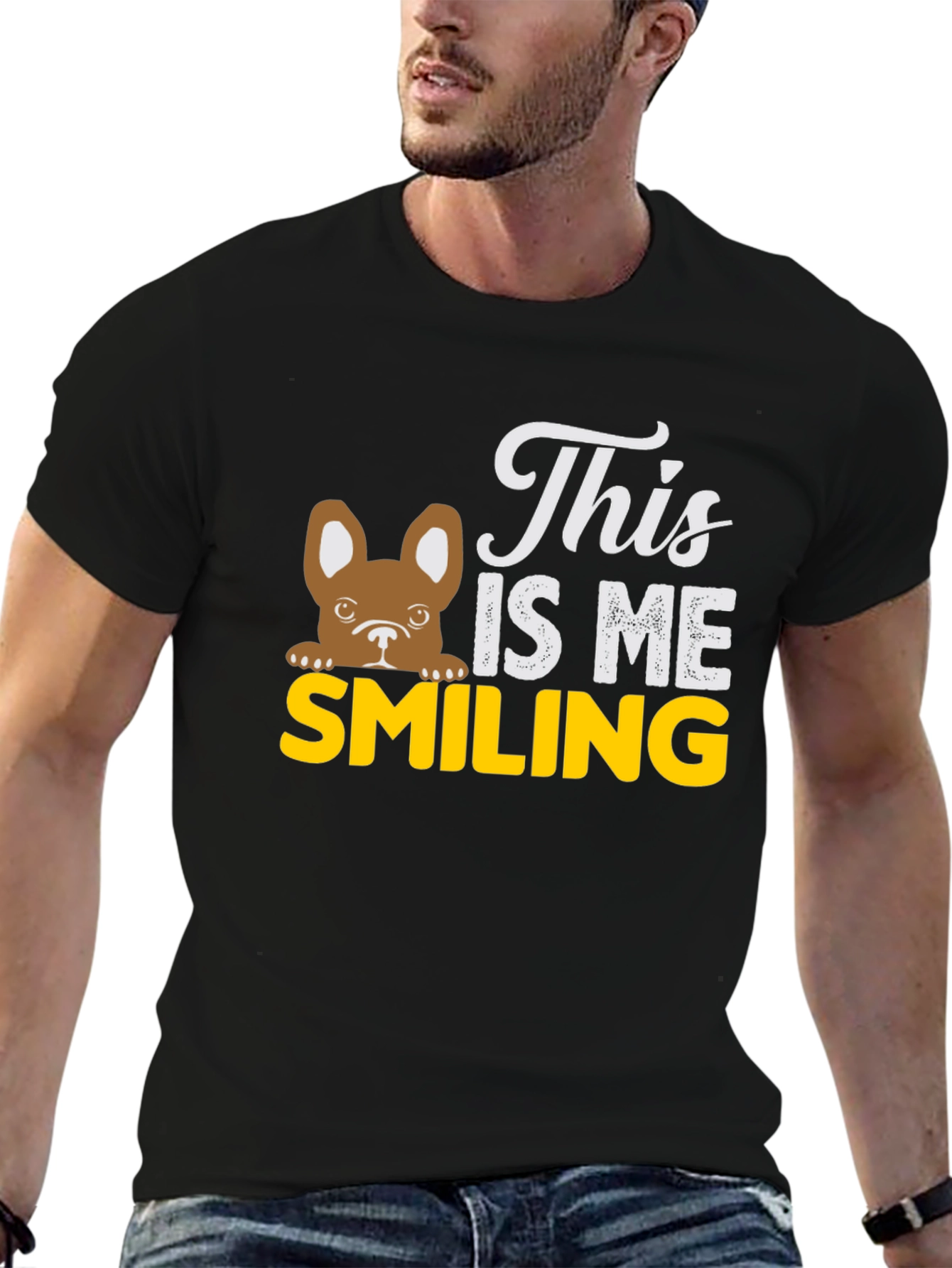 Black This Is Me Smiling Dog T-Shirt view 6