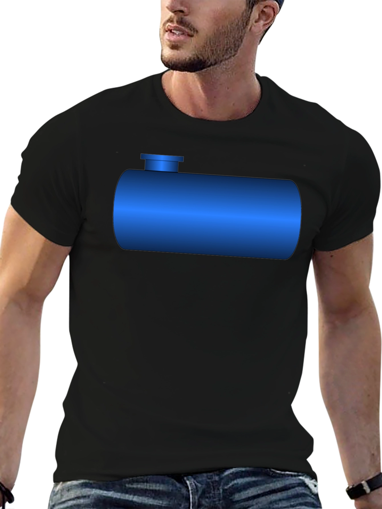 Black Blue Tank T-Shirt - Novelty Graphic Tee view 6