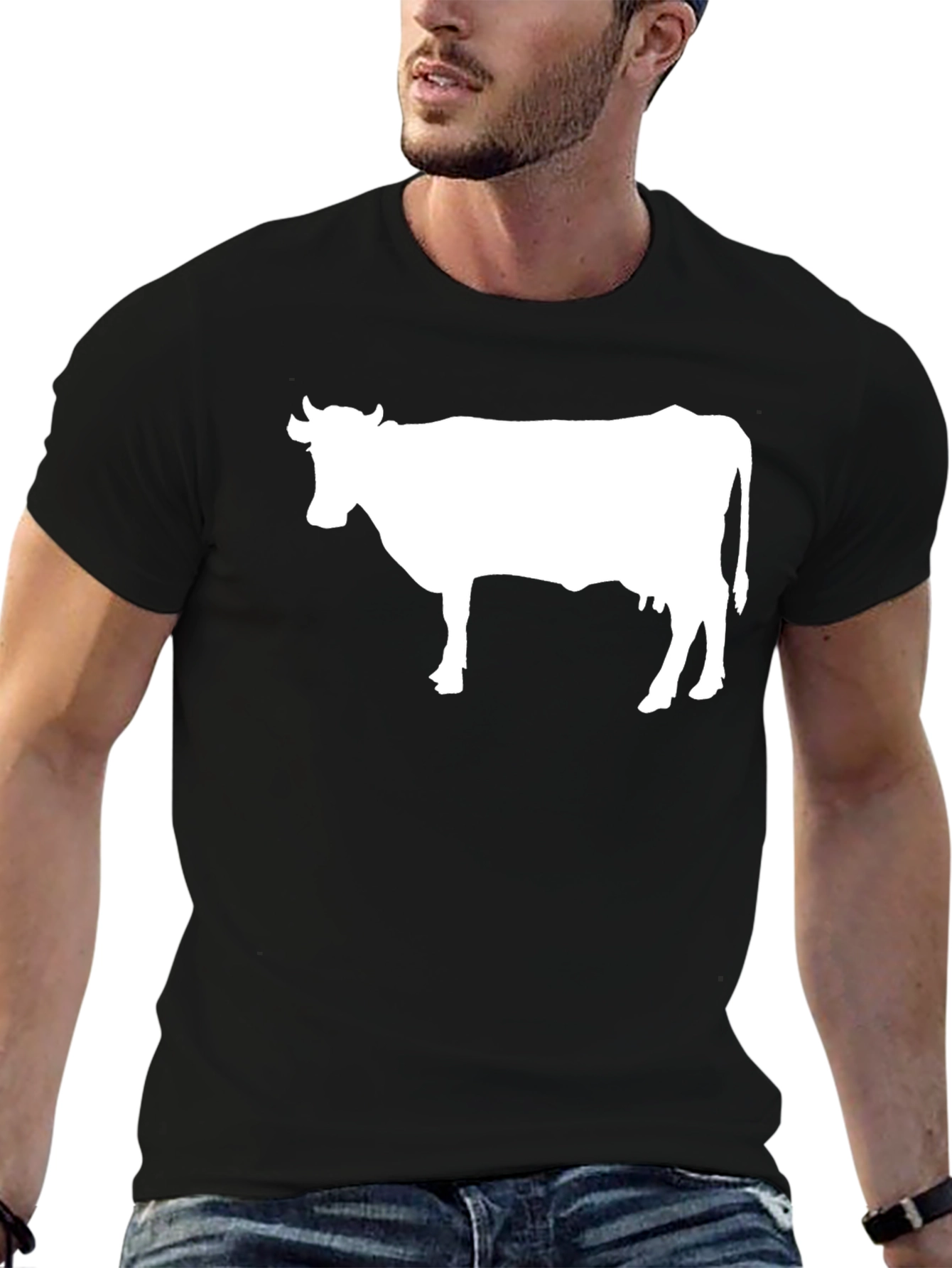 Black Cow Graphic Tee - Black, Unisex view 6