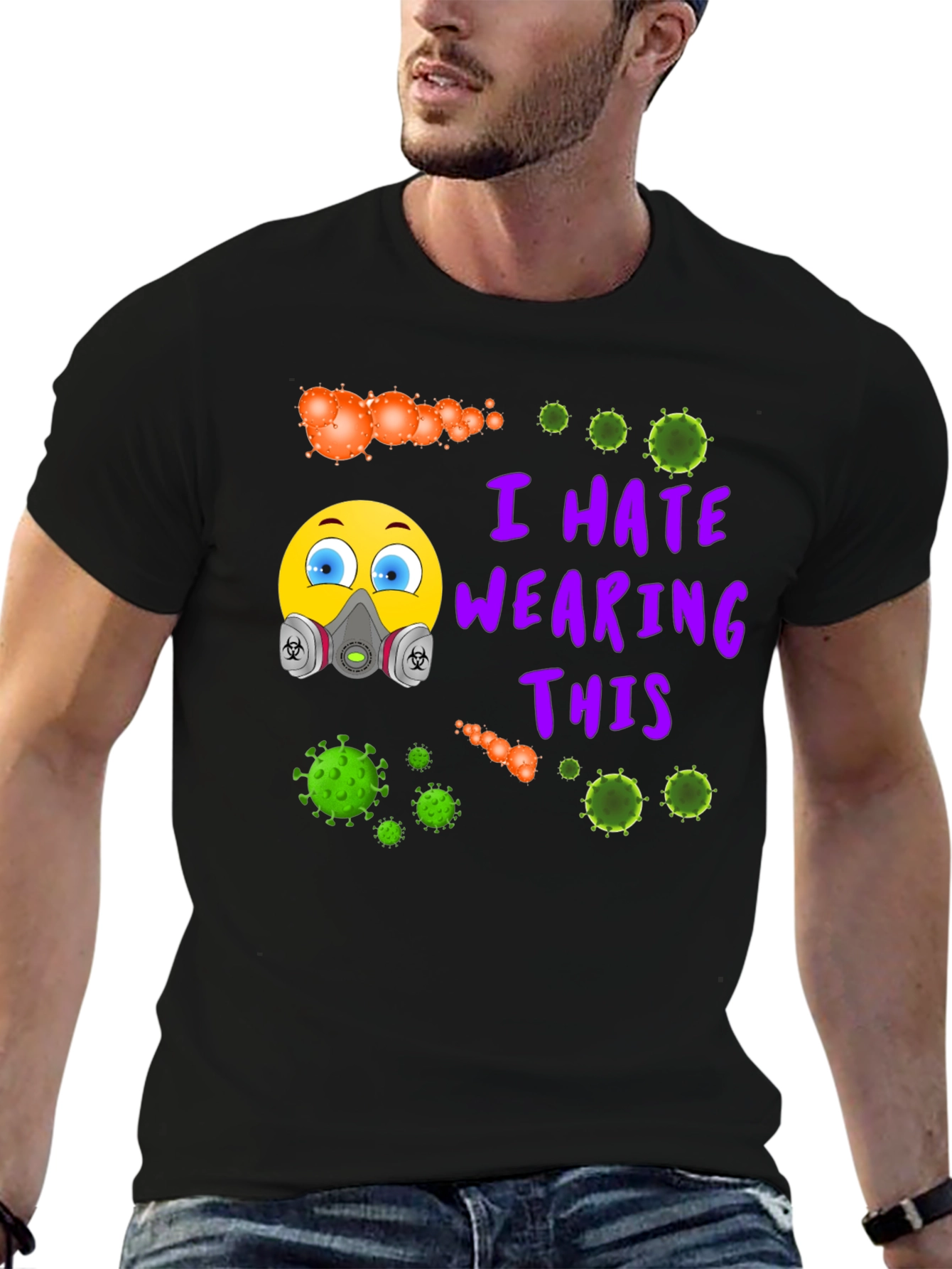Black I Hate Wearing This T-Shirt - Novelty Virus Graphic Tee view 6
