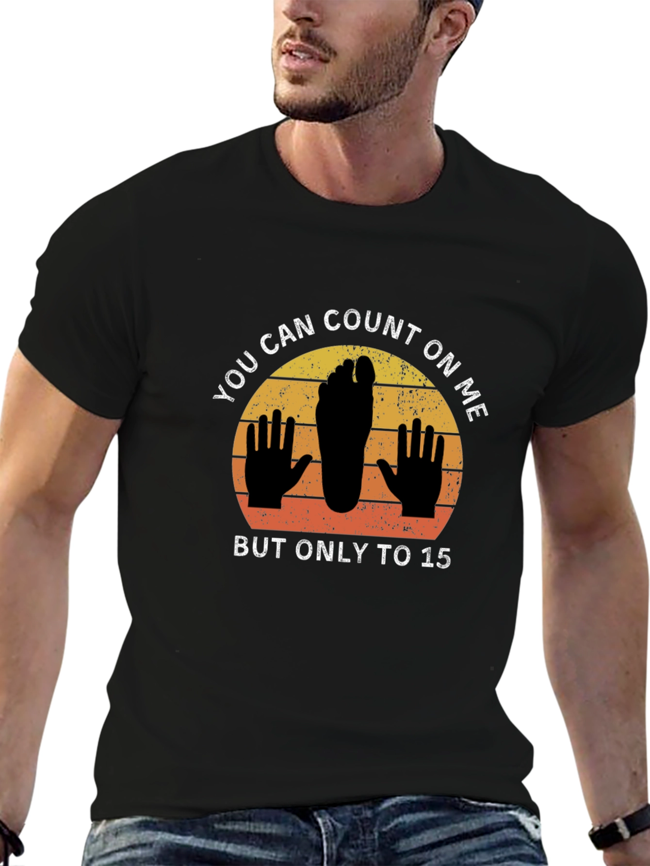 Black Funny You Can Count On Me T-Shirt view 6