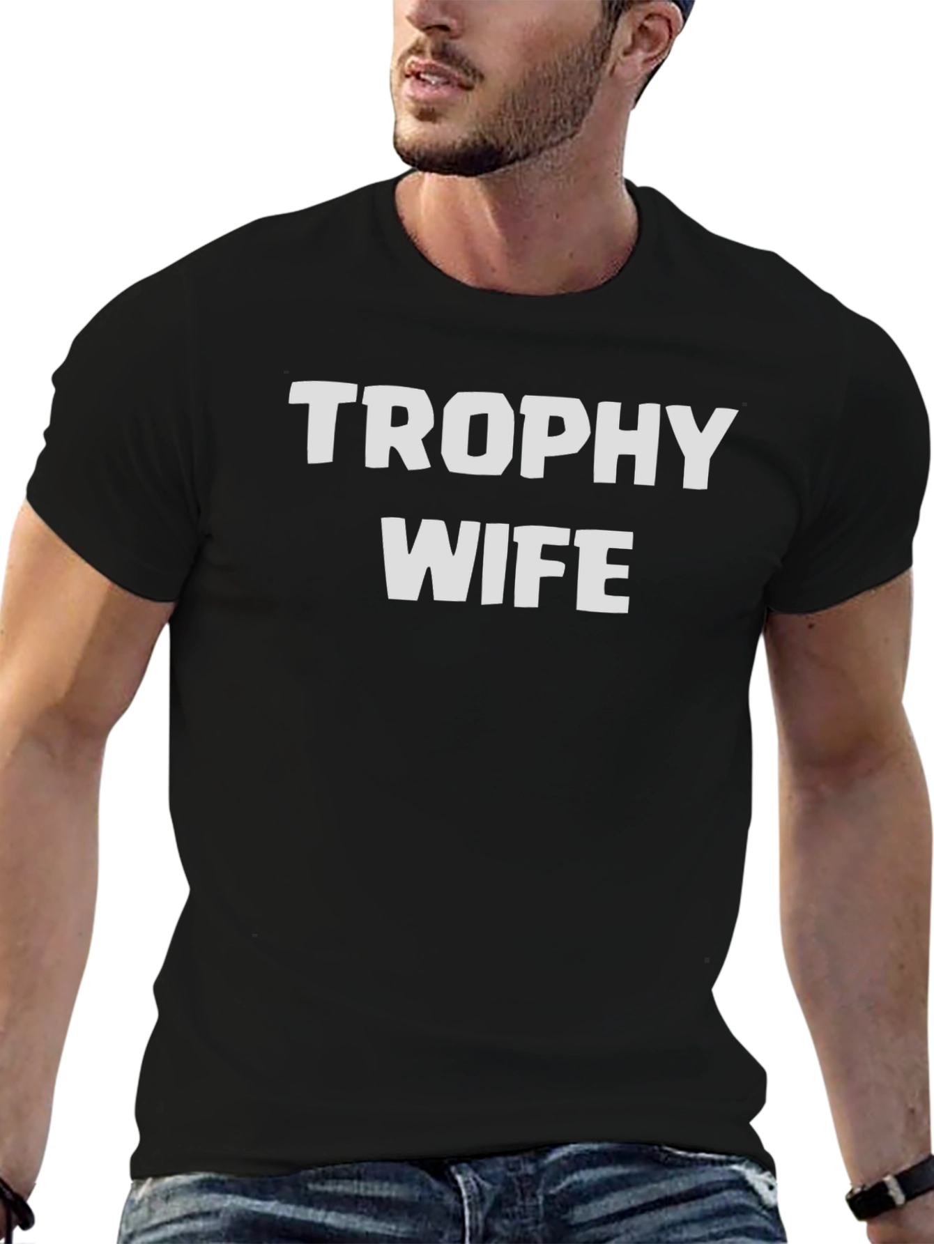 Black Trophy Wife Graphic Tee - Funny Novelty Shirt view 6