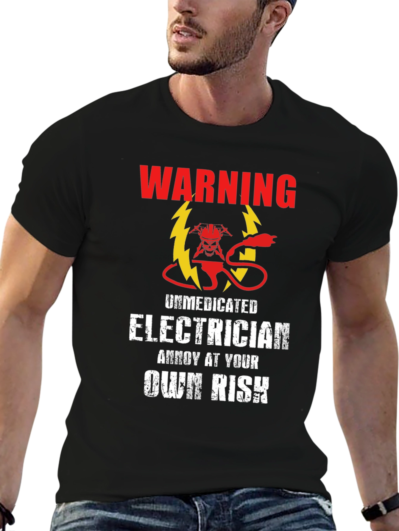 Warning Unmedicated Electrician T-Shirt - 6