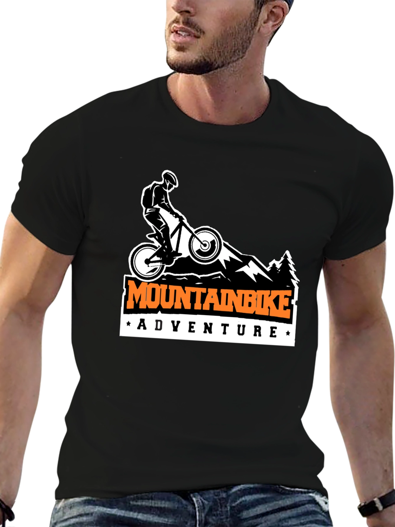 Black Mountain Bike Adventure T-Shirt - Black view 6