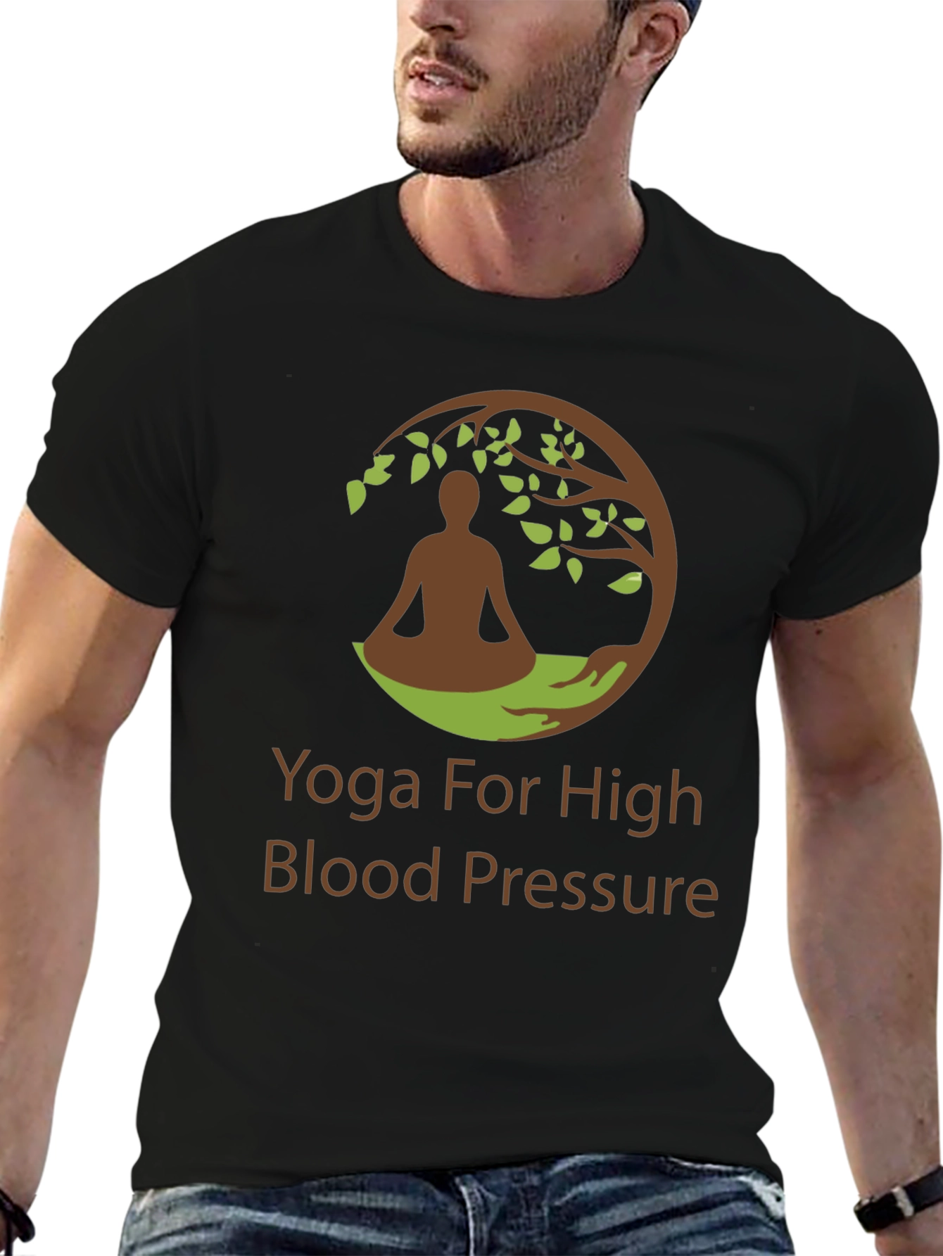 Black Yoga for High Blood Pressure T-Shirt view 6