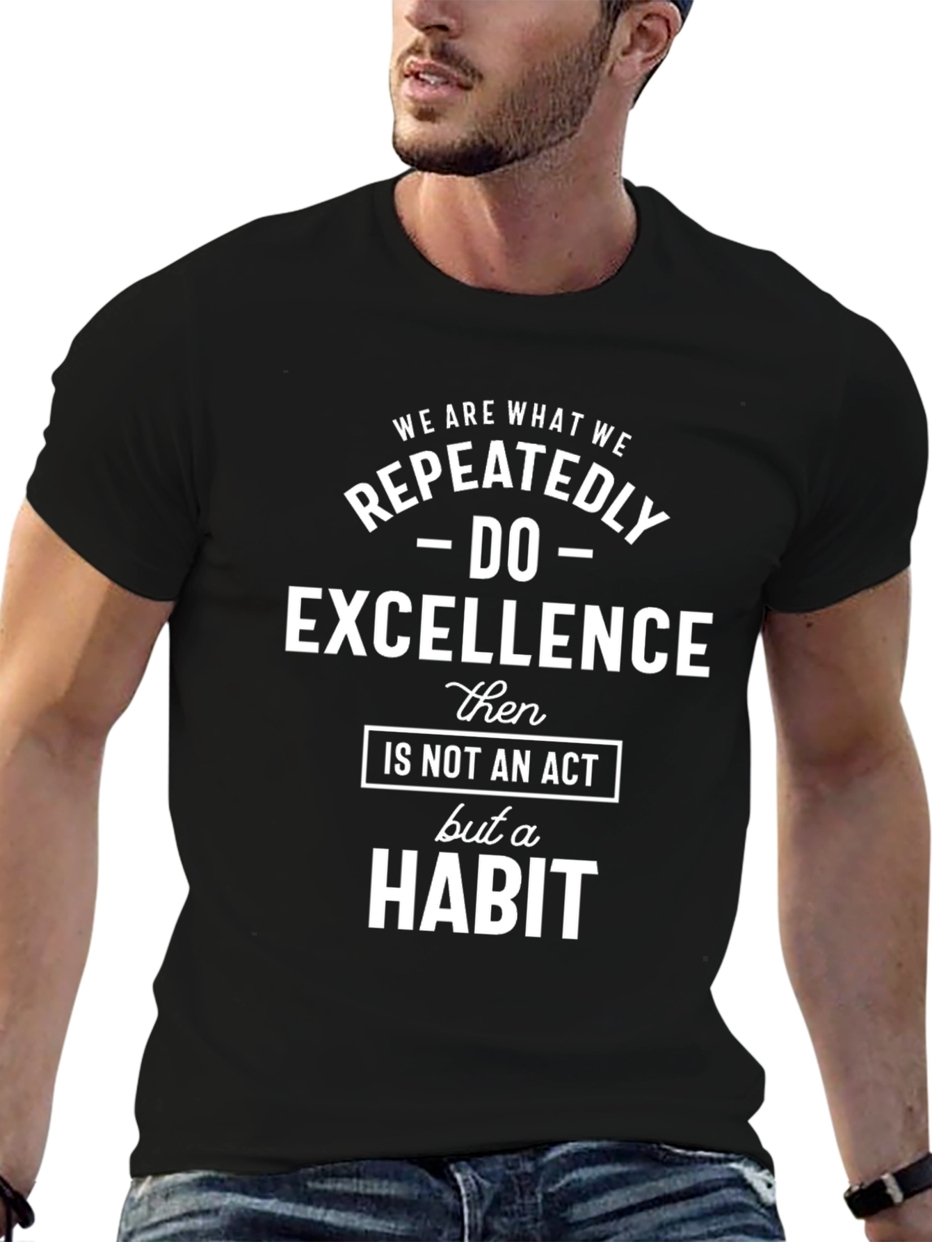 Black Excellence is Habit T-Shirt - Motivational Quote Tee view 6