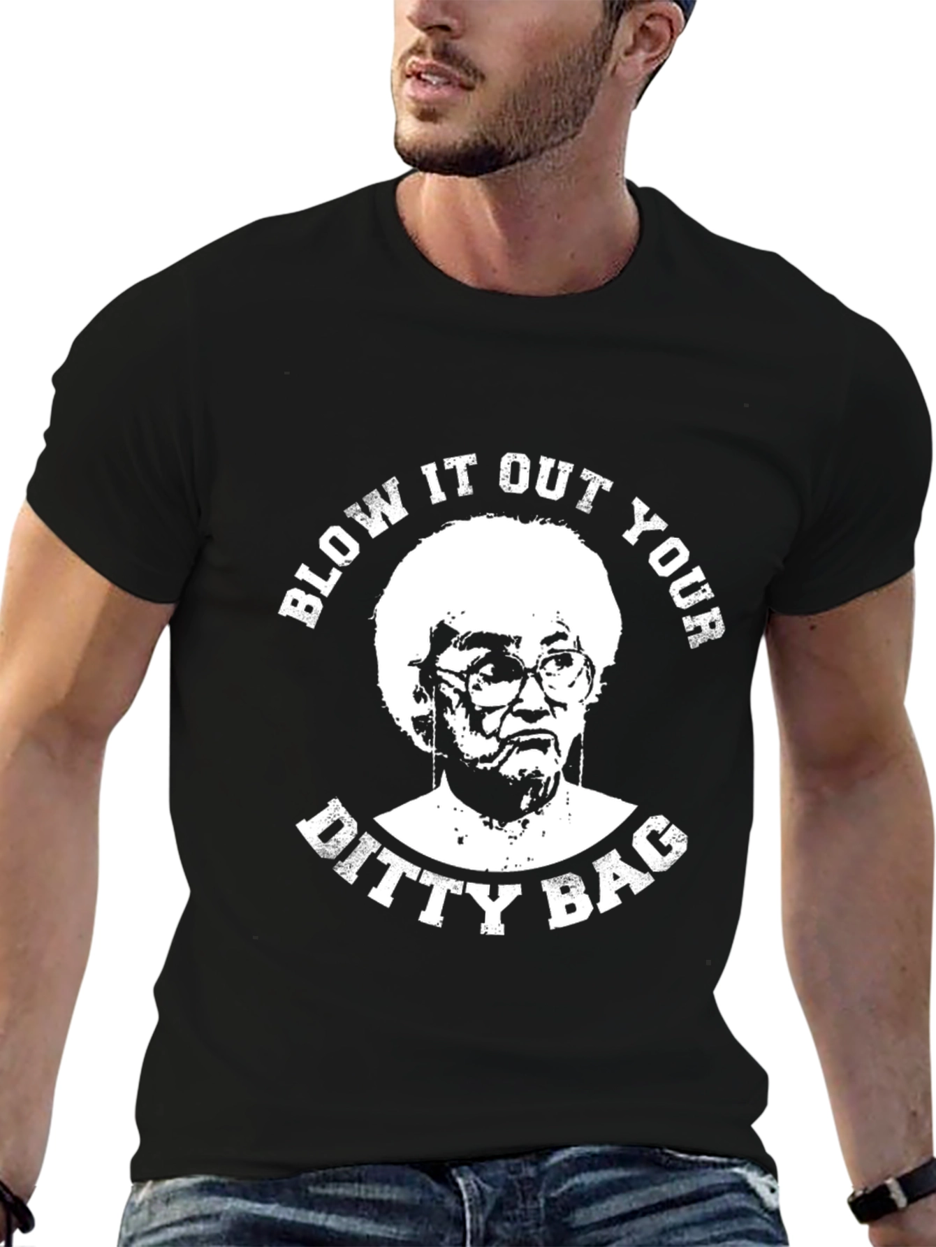 Black Blow It Out Your Ditty Bag T-Shirt view 6