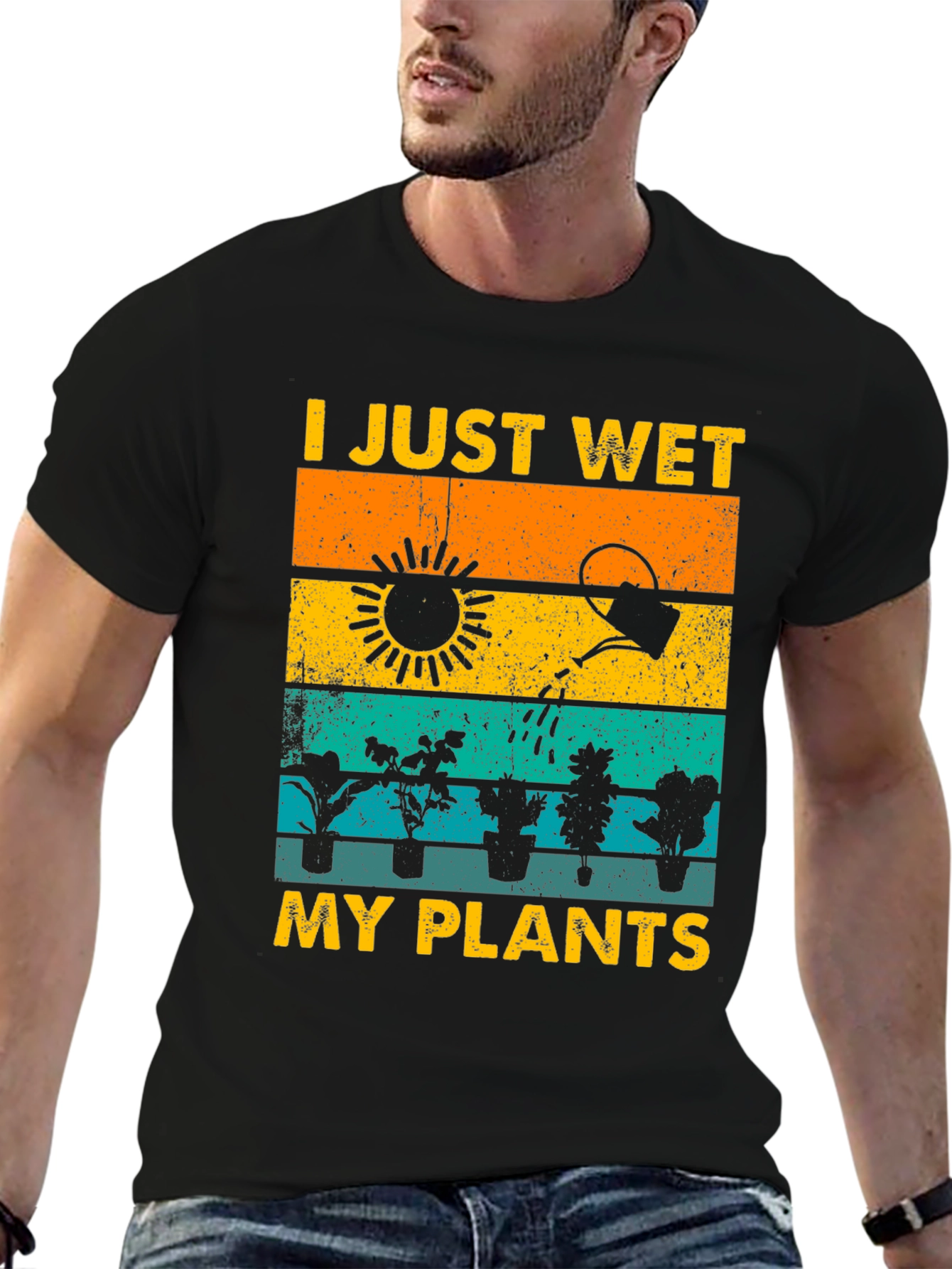 Black I Just Wet My Plants T-Shirt Gardener Gift view 6
