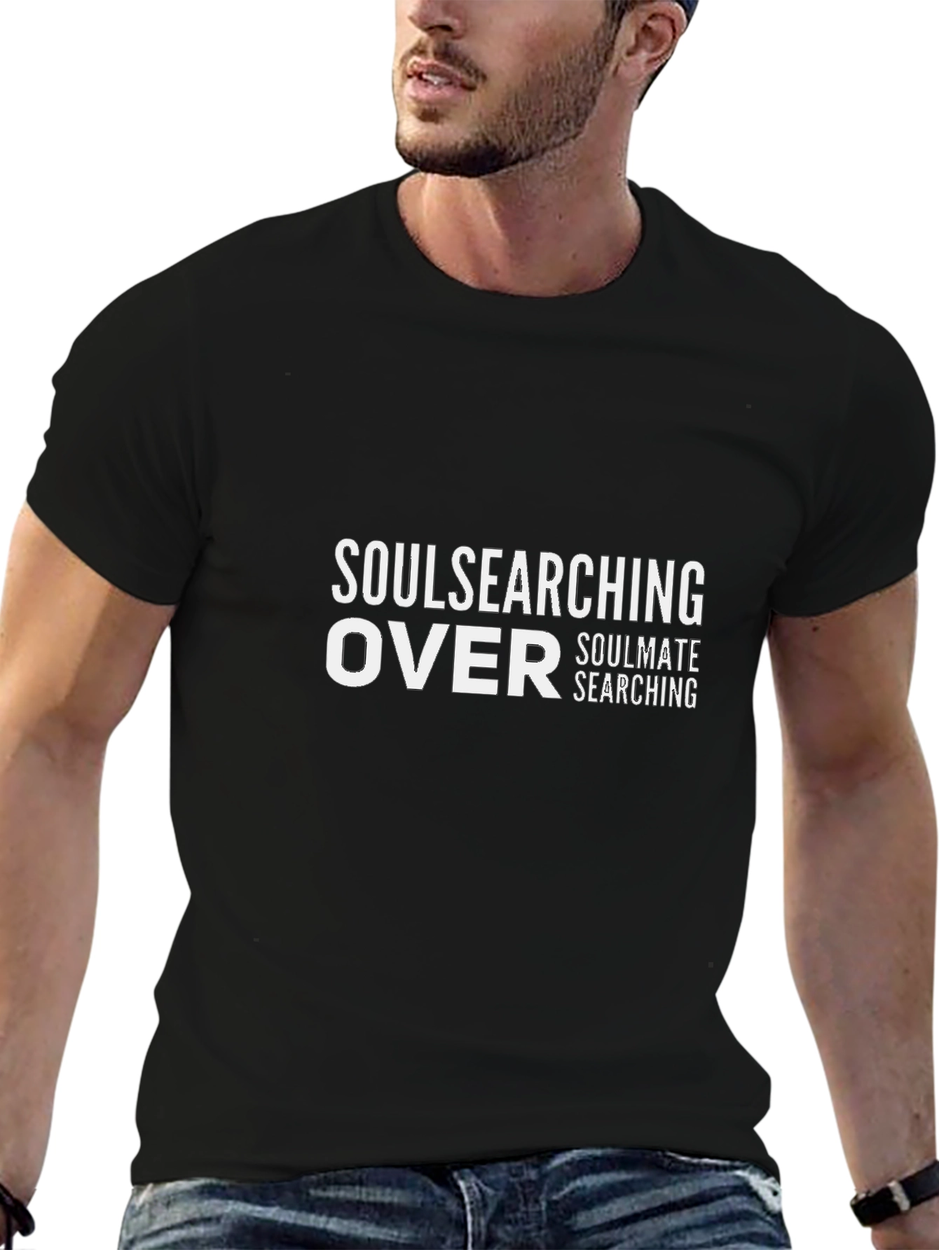 Black Soulsearching Over - Soulmate Searching Graphic Tee view 6