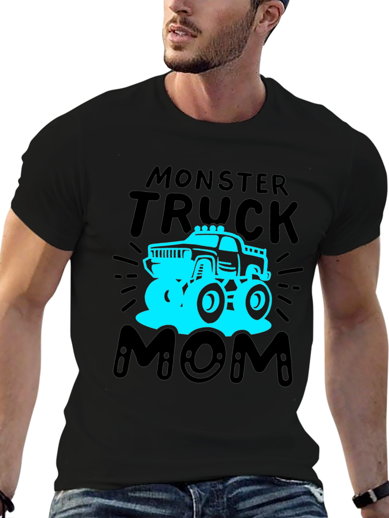 Black Monster Truck Mom T-Shirt view 6