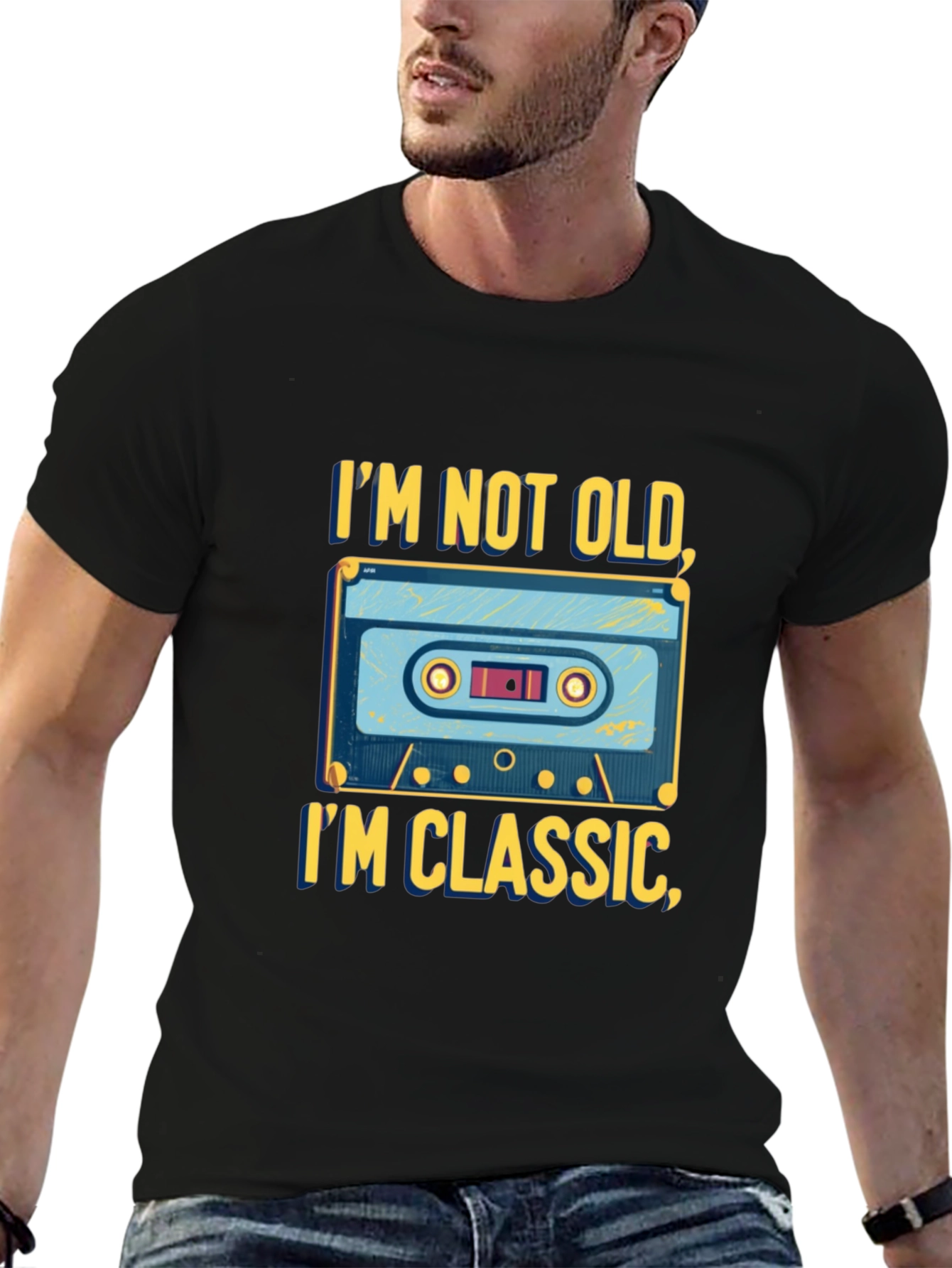 Black Classic Cassette Tape T-Shirt - Retro Style view 6