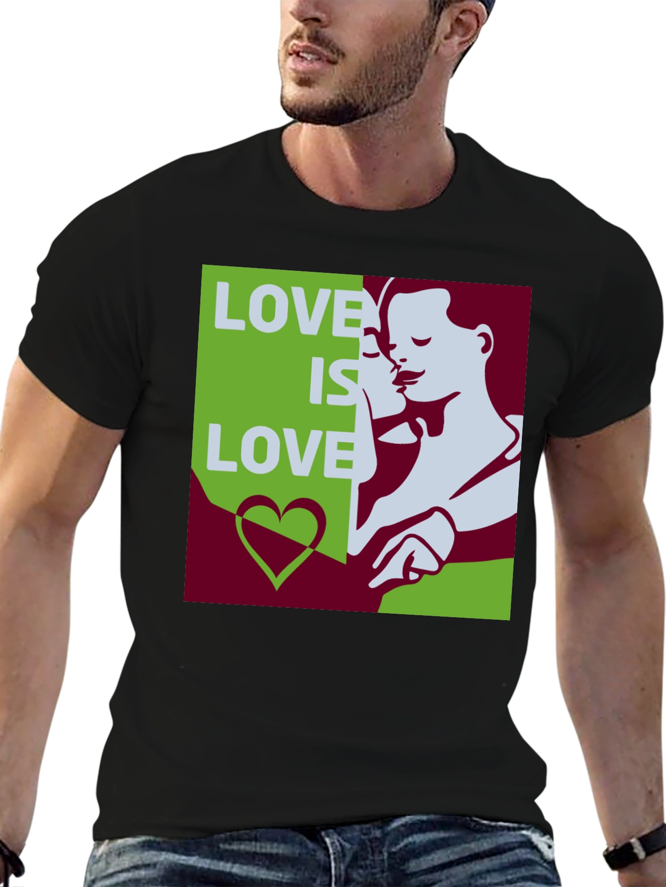 Black Love Is Love Graphic Tee - Black Cotton Blend view 6
