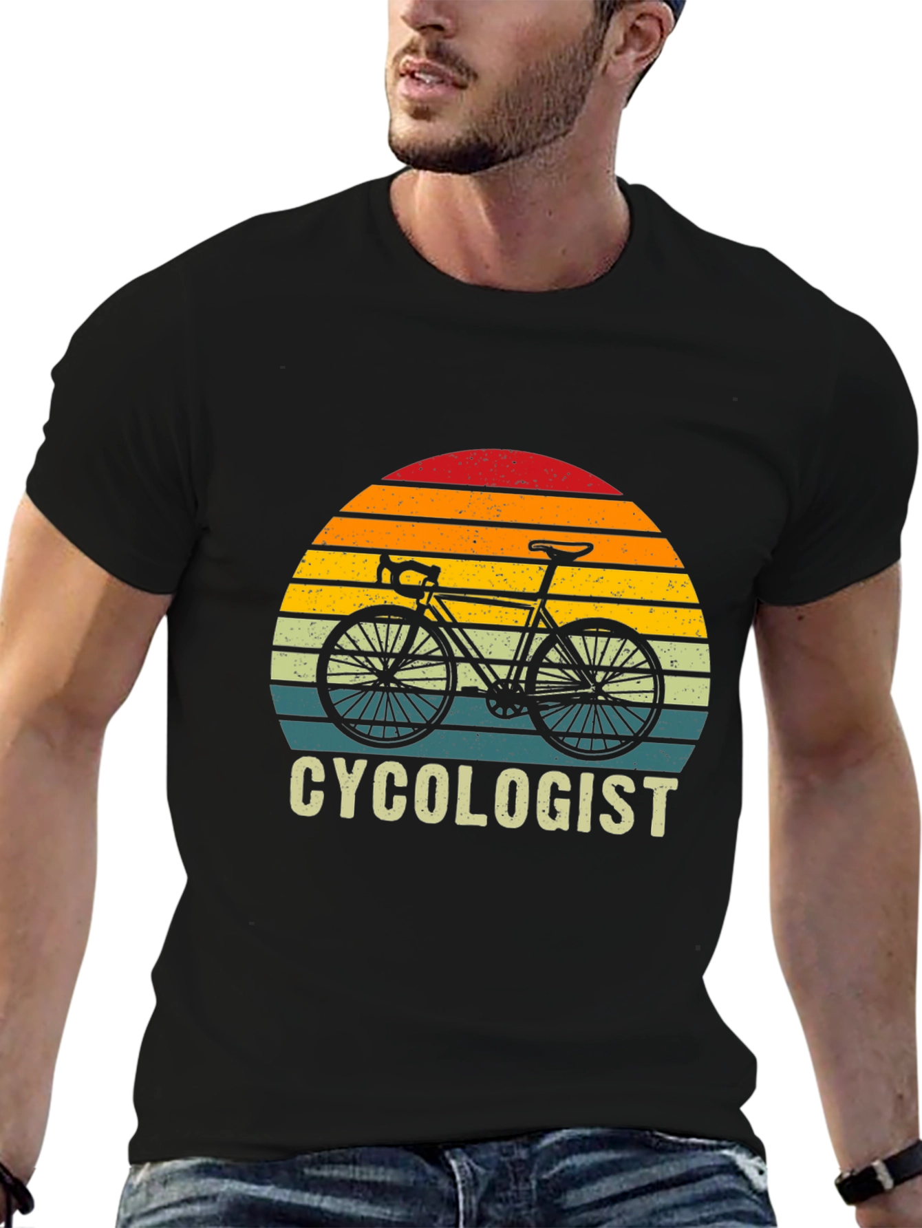 Black Cyclologist Vintage Style Graphic Tee view 6