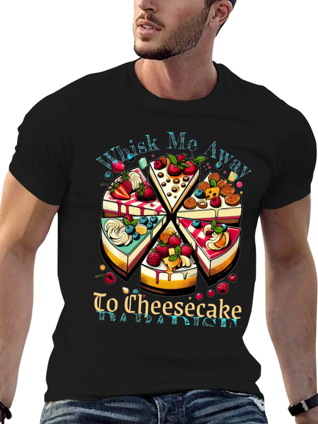 Black Whisk Me Away Cheesecake T-Shirt view 6