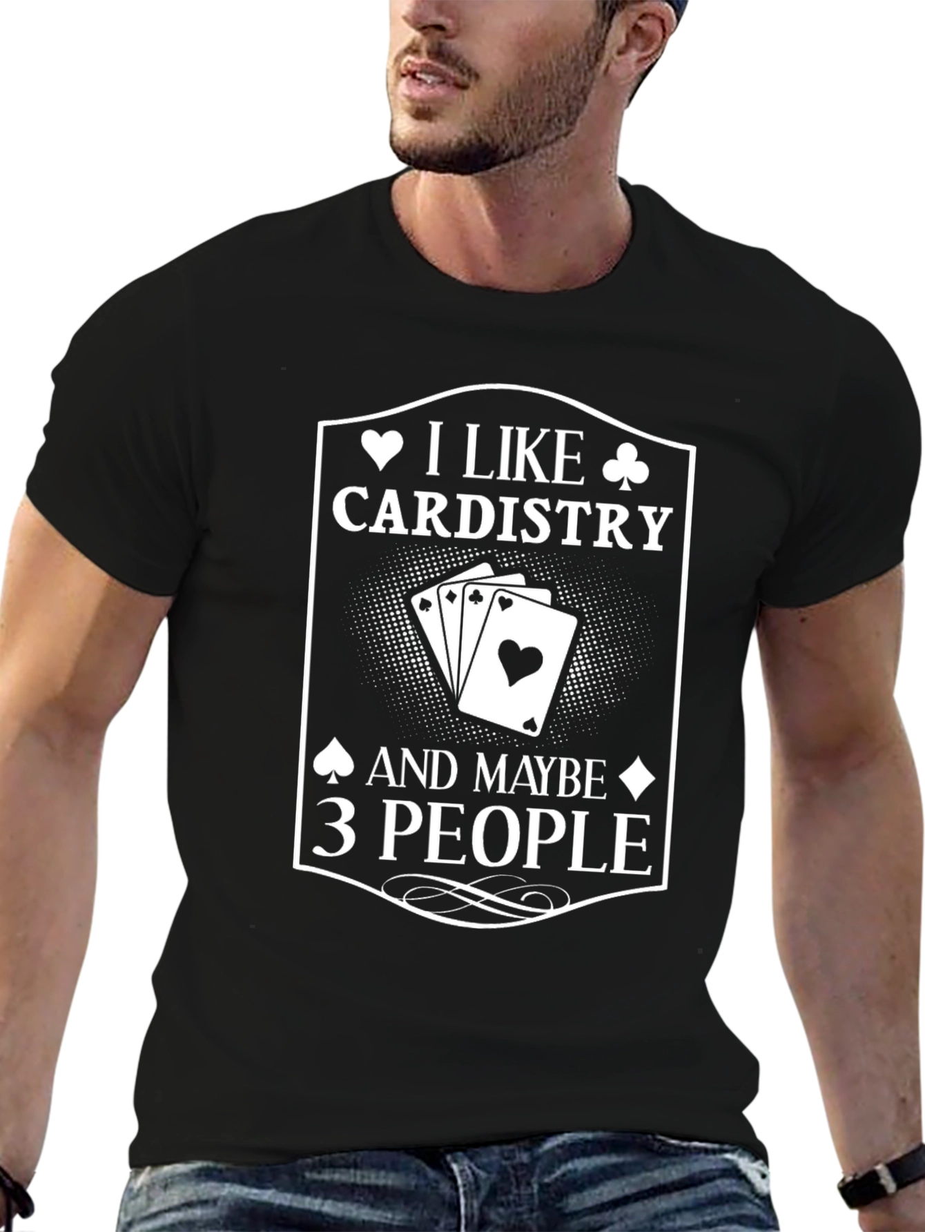 Black Cardistry T-Shirt - I Like Cardistry and Maybe 3 People view 6