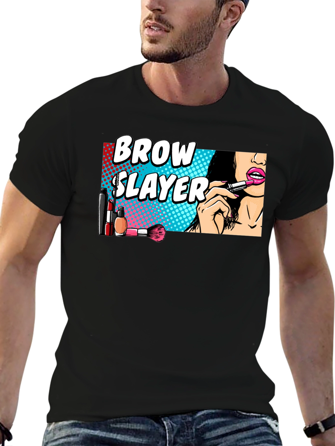 Black Brow Slayer Black Graphic Tee view 6