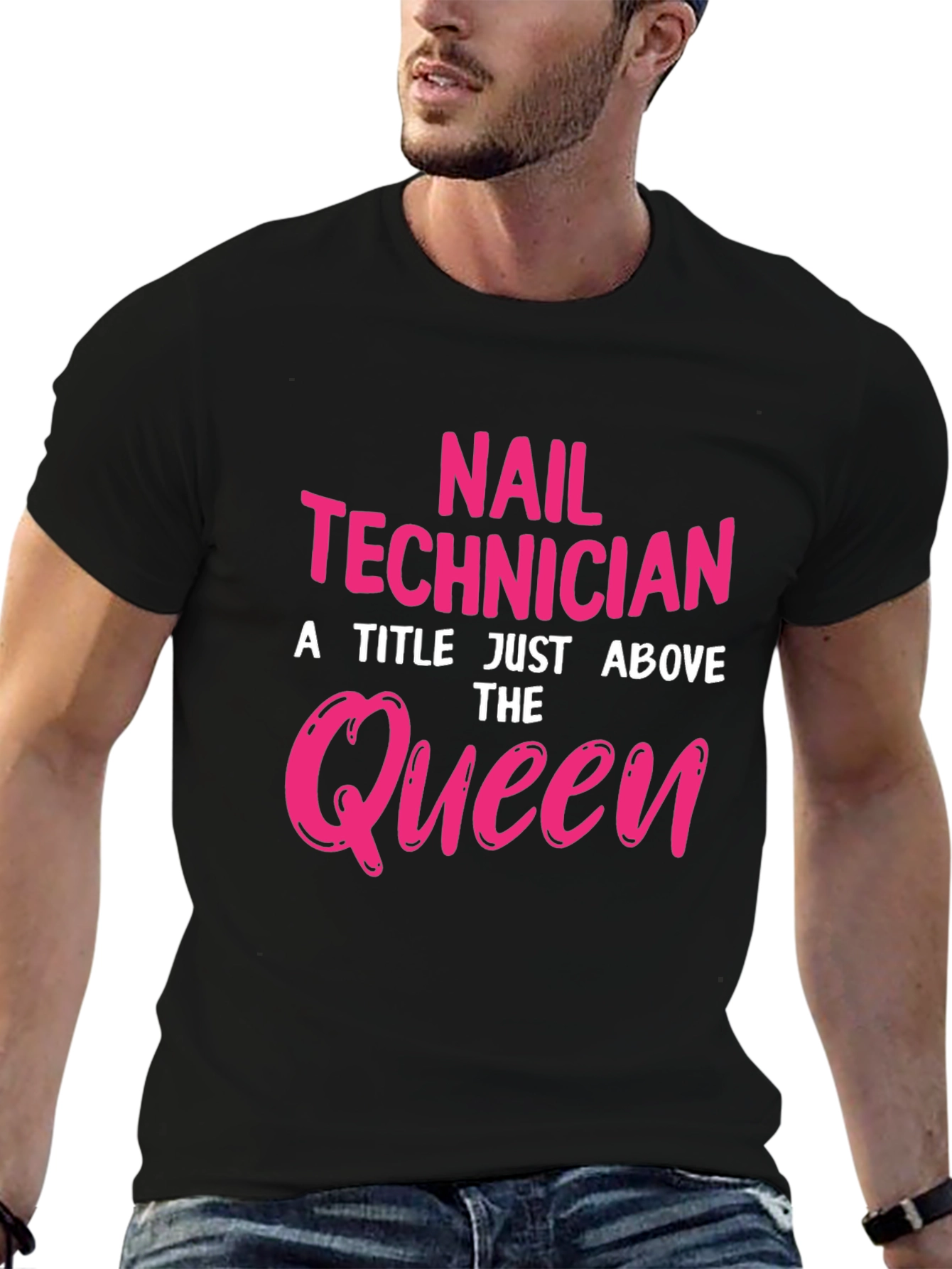 Black Nail Technician Queen Graphic T-Shirt view 6
