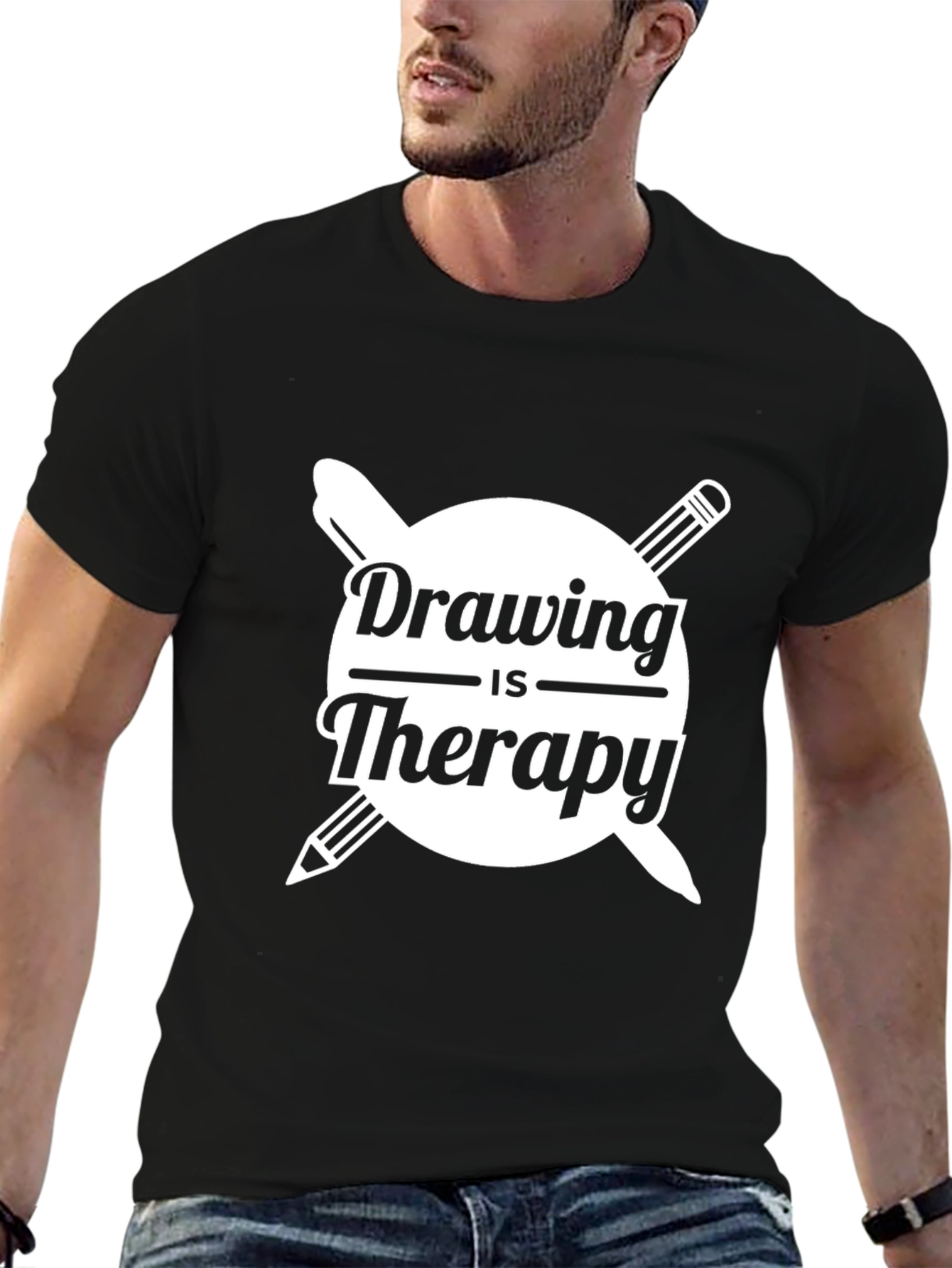 Black Drawing is Therapy Graphic Tee - Artist's Comfort view 6