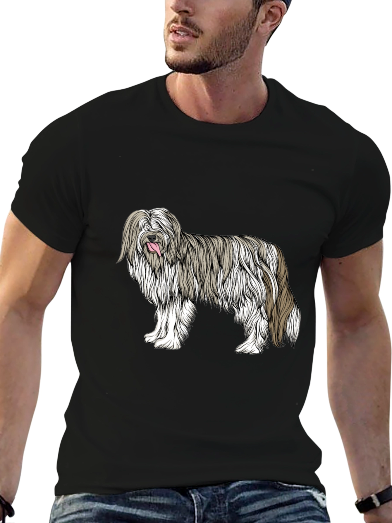 Black Cool Dog Breed Graphic Tee - Black Cotton Blend view 6