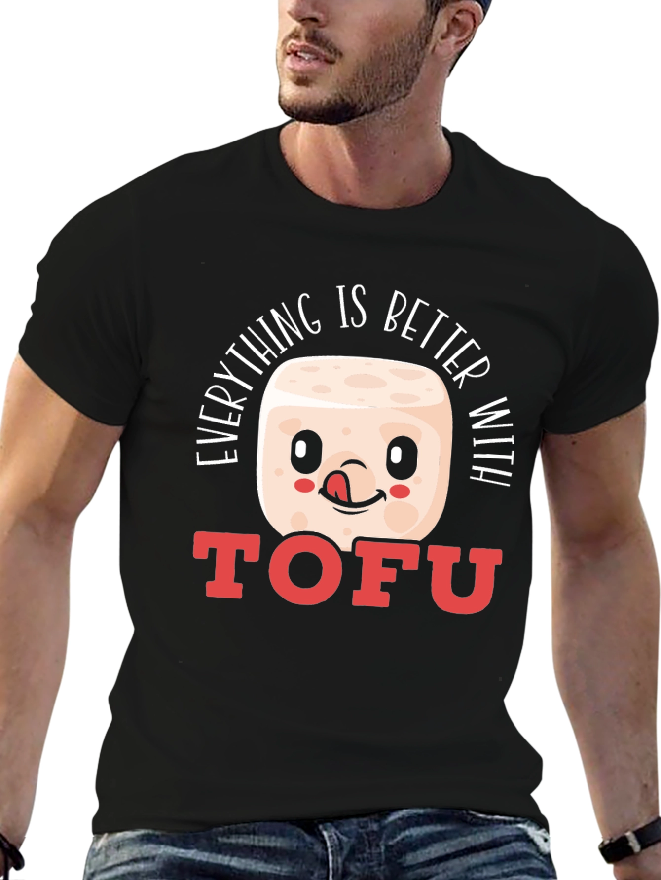 Black Everything is Better with Tofu T-Shirt view 6
