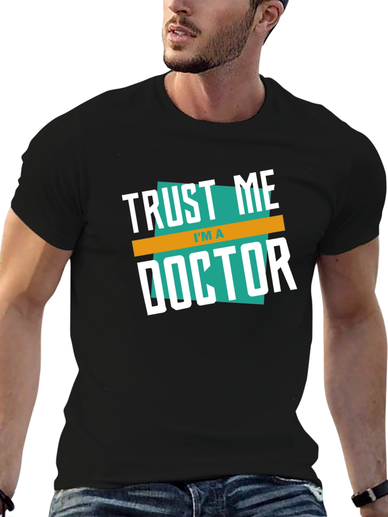 Black Trust Me I'm a Doctor Graphic T-Shirt view 6
