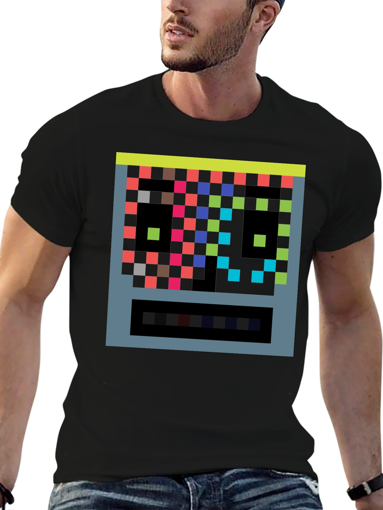 Black Pixelated Arcade Game T-Shirt - Retro Gaming view 6