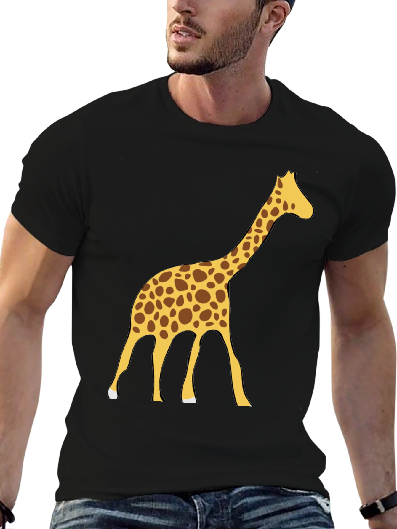 Black Giraffe Graphic Tee - Black Cotton Blend view 6