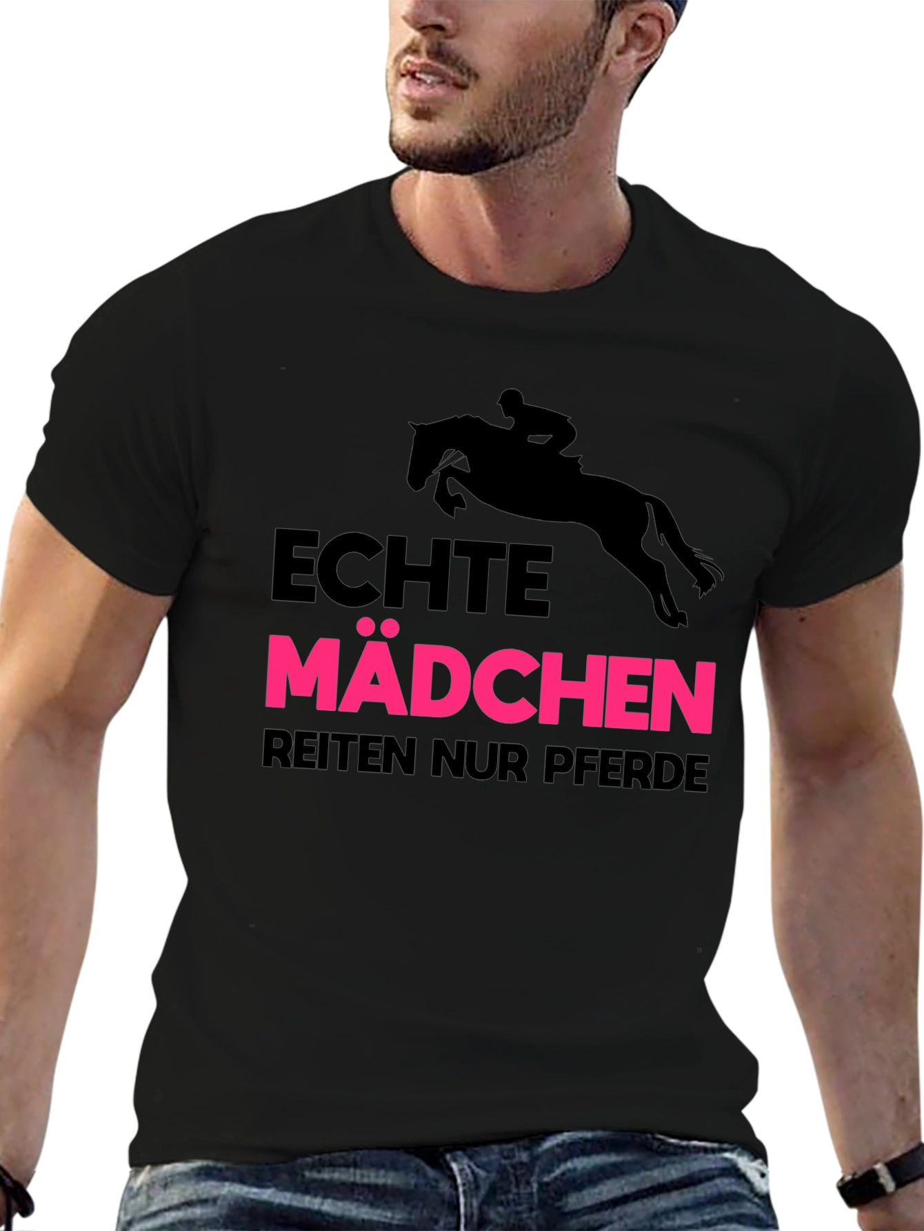 Black Echte Madchen Reiten Nur Pferde Black T-Shirt view 6