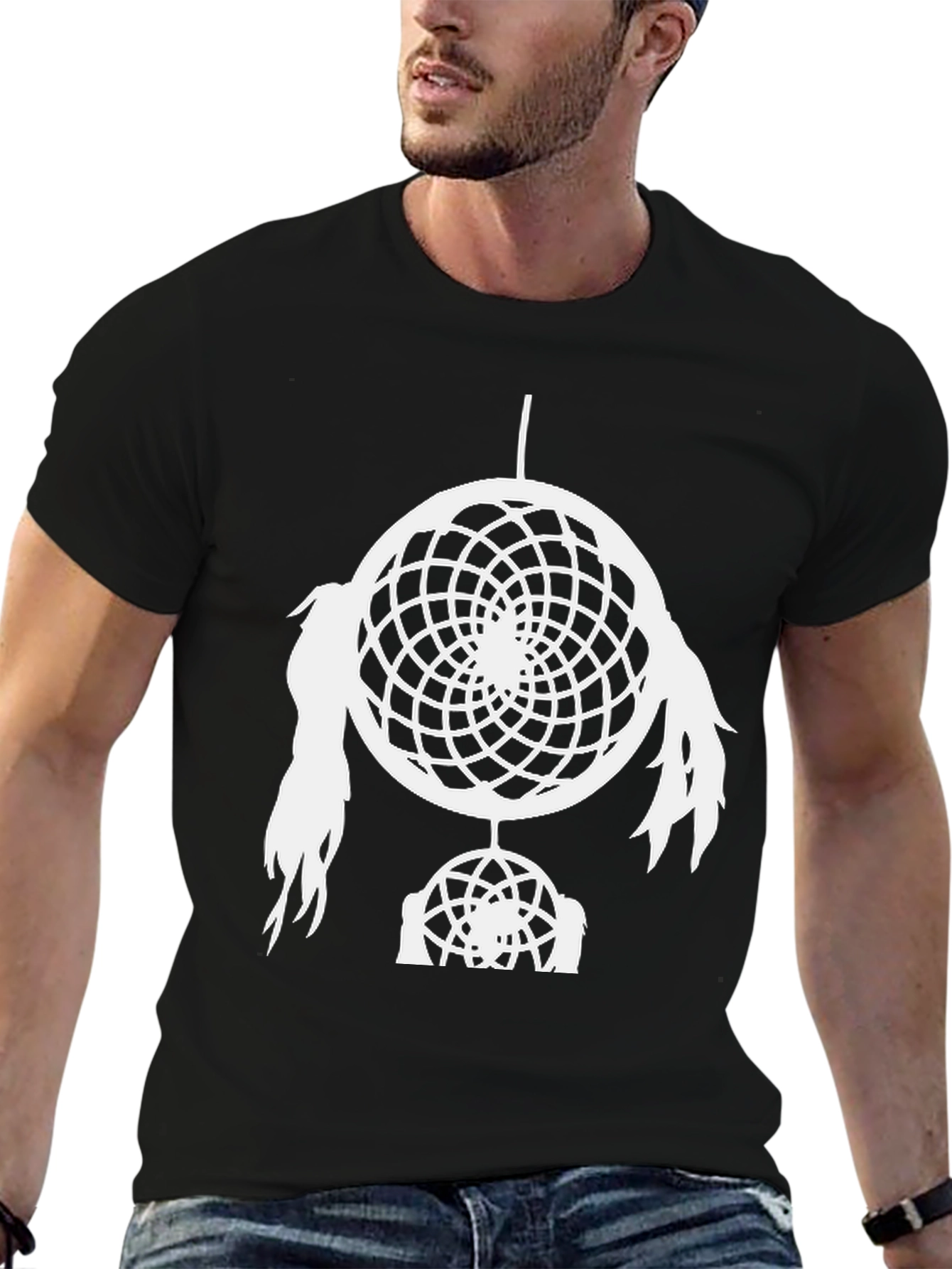 Black Dreamcatcher Graphic Print T-Shirt view 6