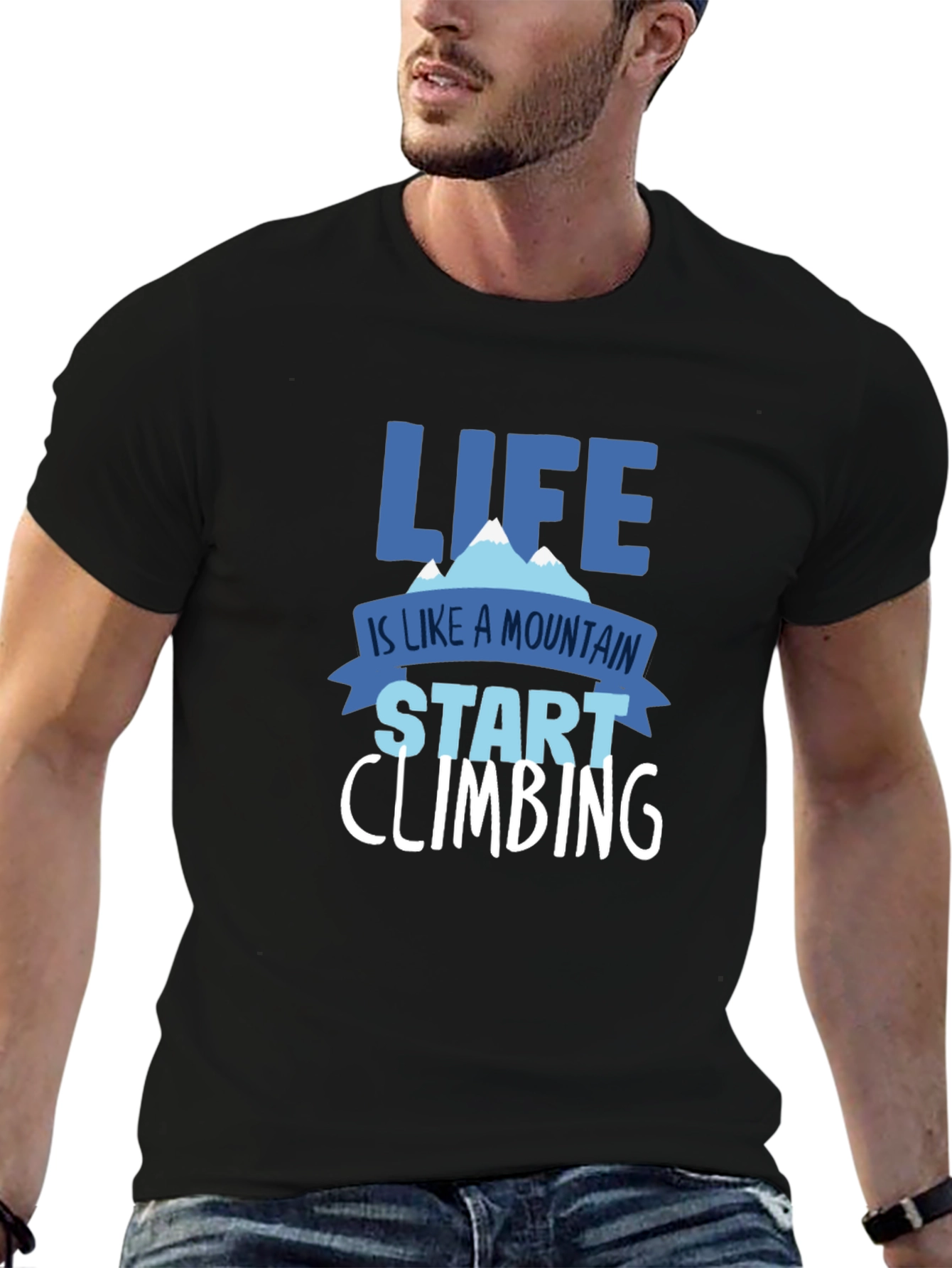 Black Life is a Mountain Climbing T-Shirt view 6