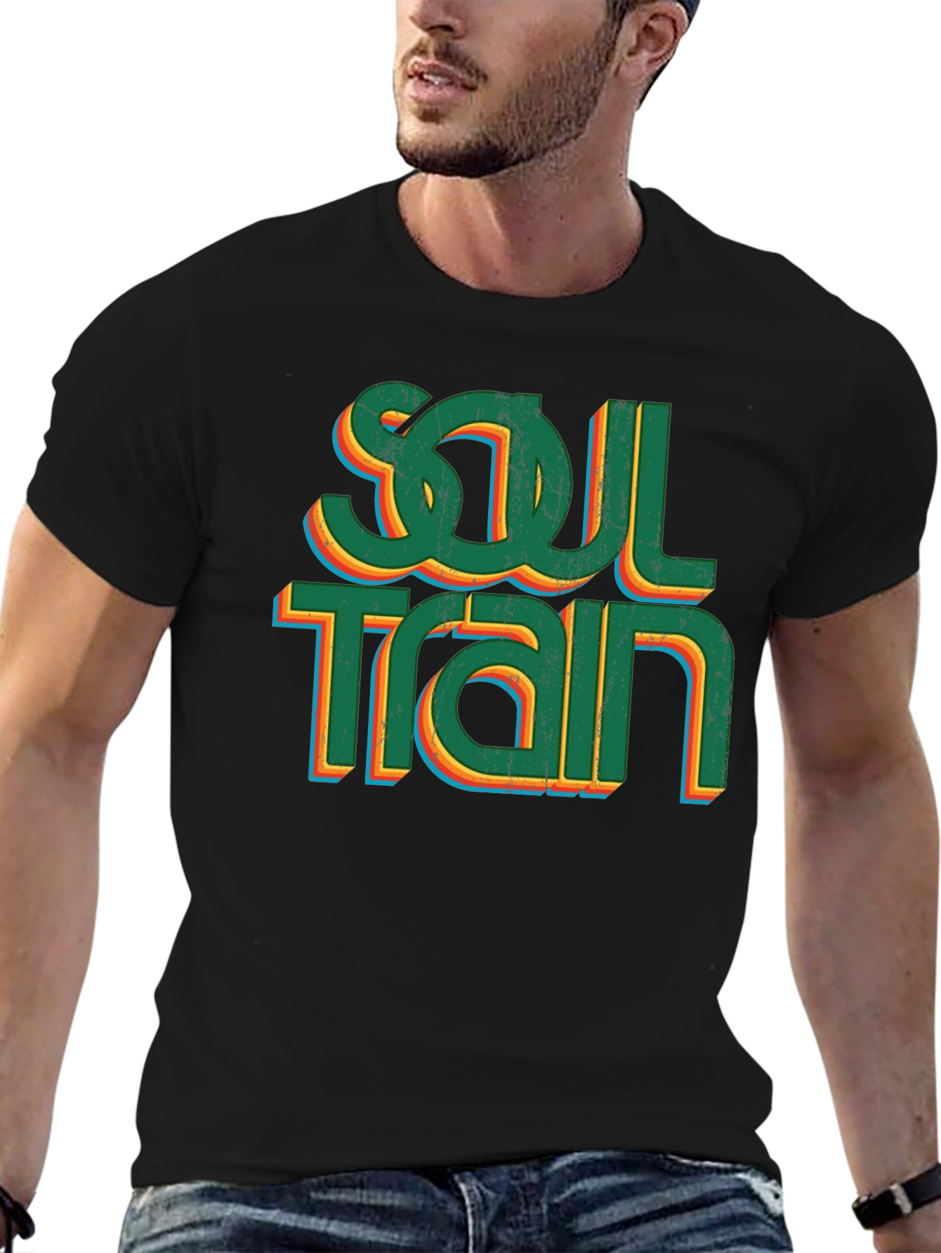 Black Soul Train Retro Style Graphic Tee view 6