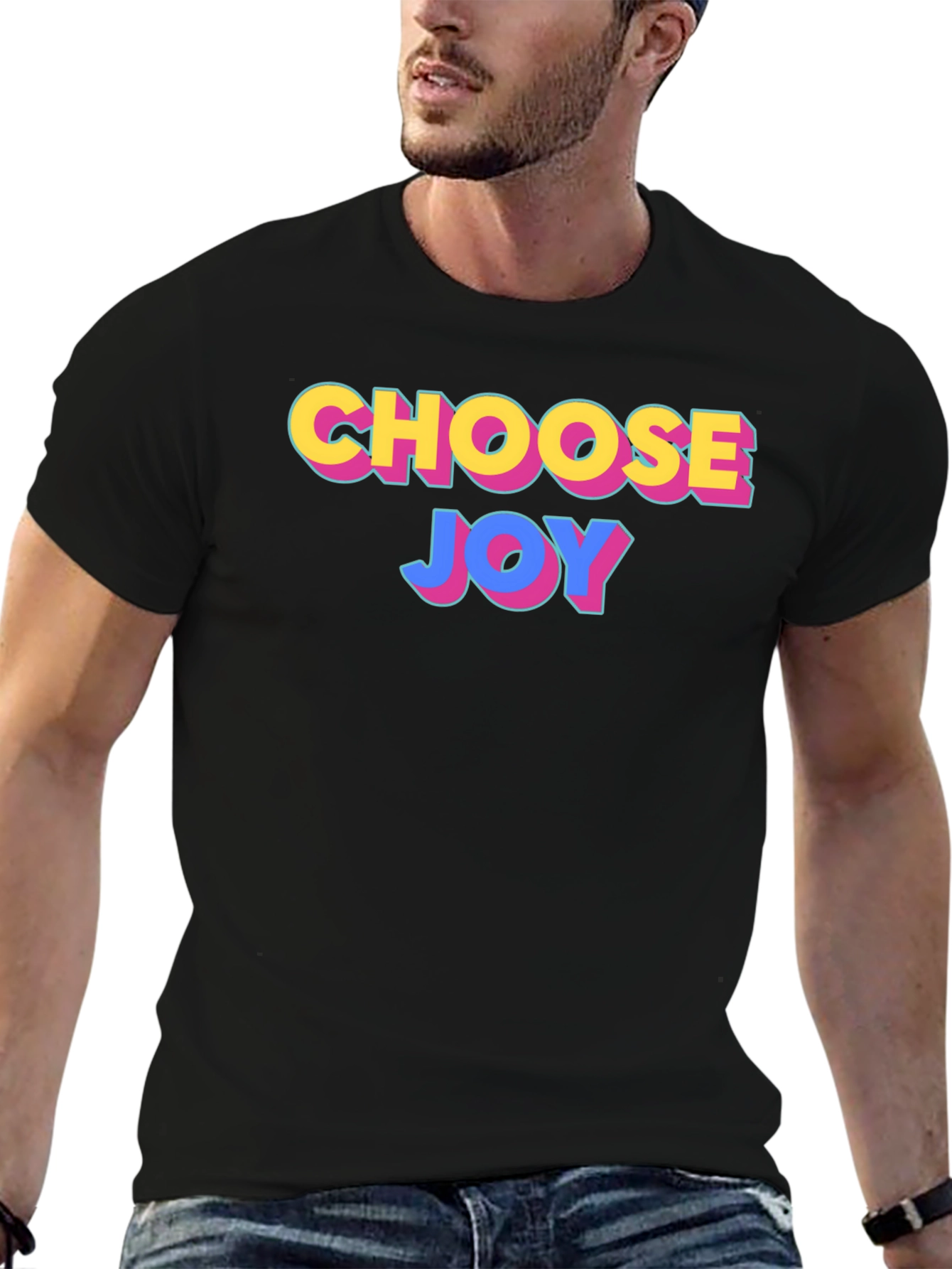 Black Choose Joy Graphic Tee - Positive Vibes view 6