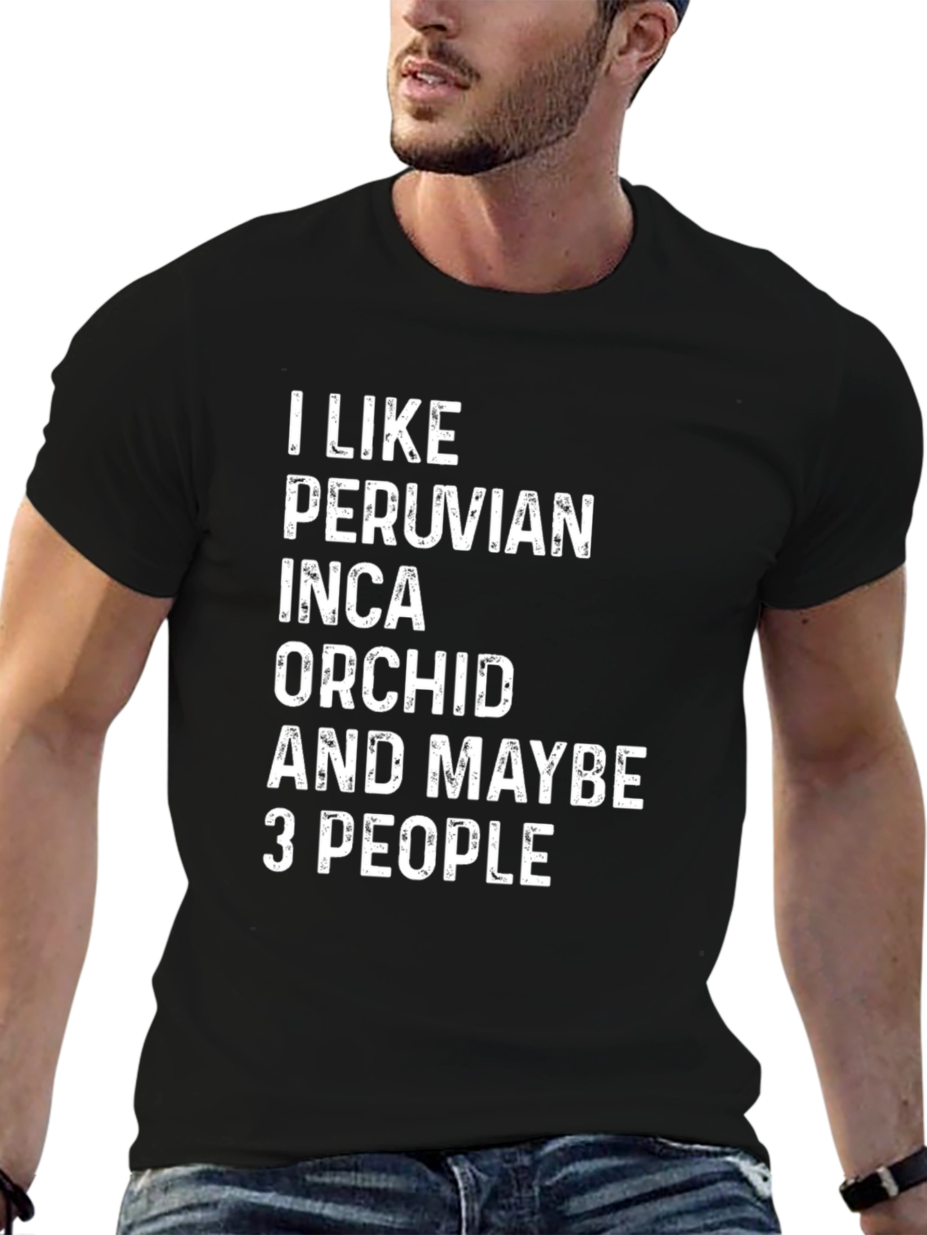 Black Peruvian Inca Orchid Lover T-Shirt view 6