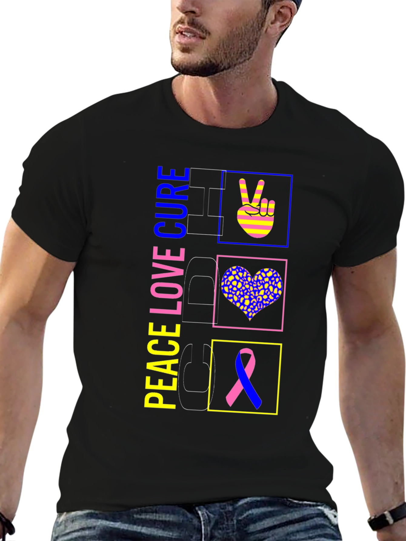 Peace Love Cure Graphic T-Shirt - 6