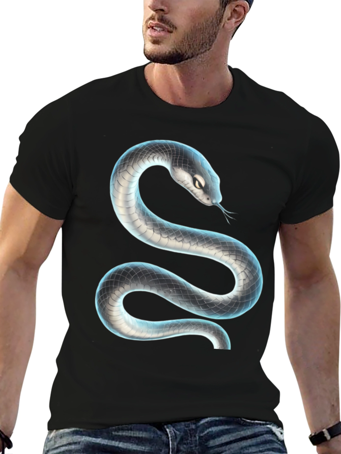 Black Black Snake Graphic T-Shirt view 6