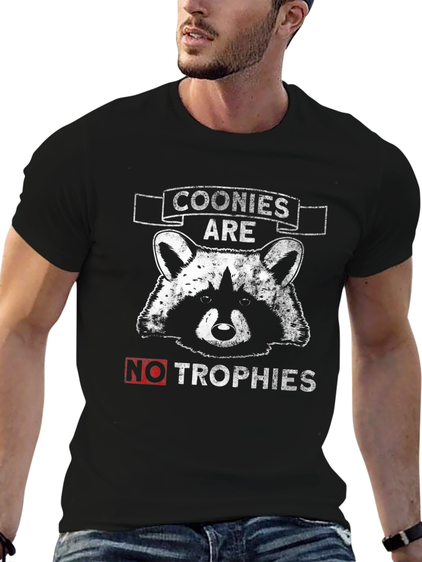 Black Coonies Are Not Trophies Graphic T-Shirt view 6