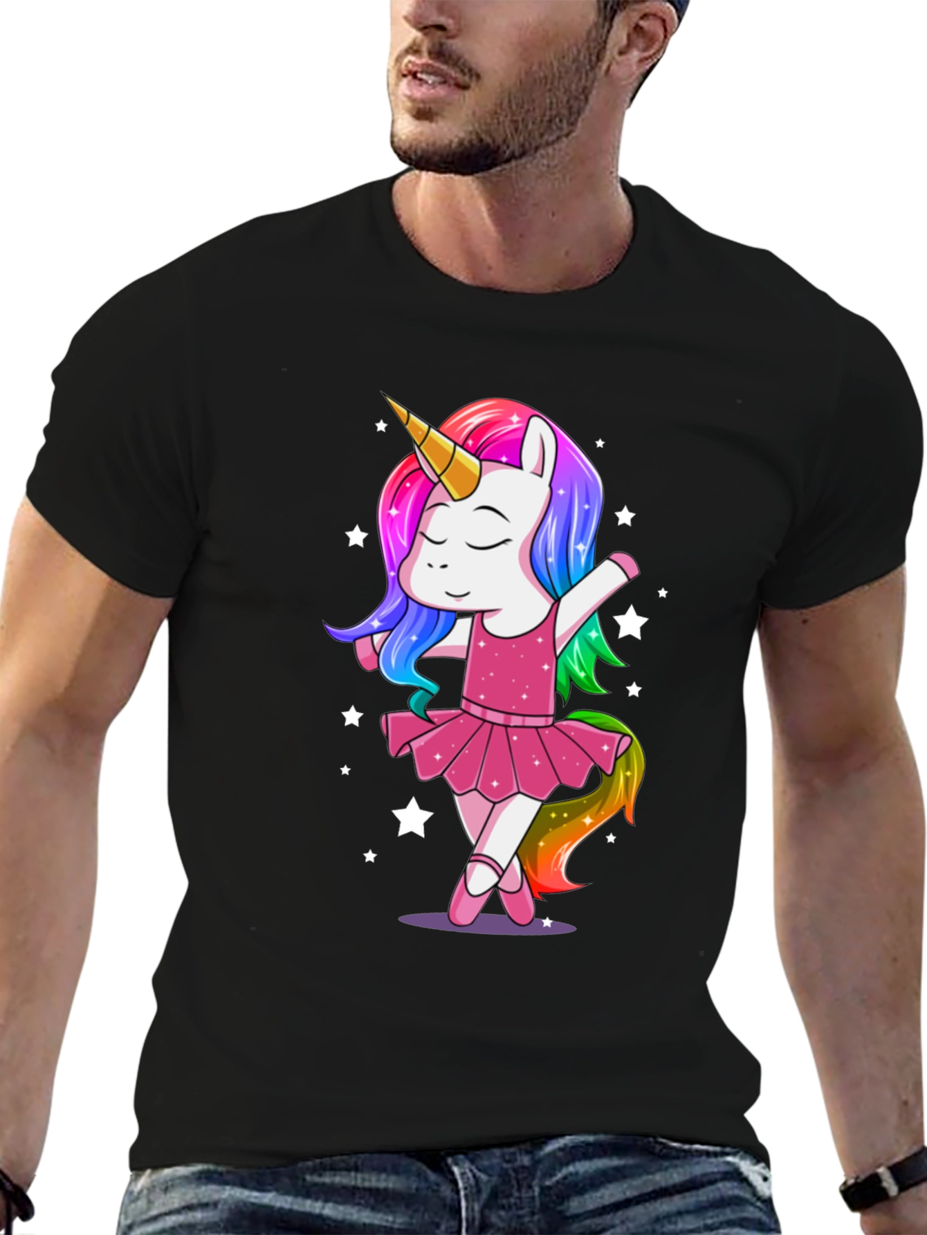 Black Unicorn Ballerina Graphic Tee view 6