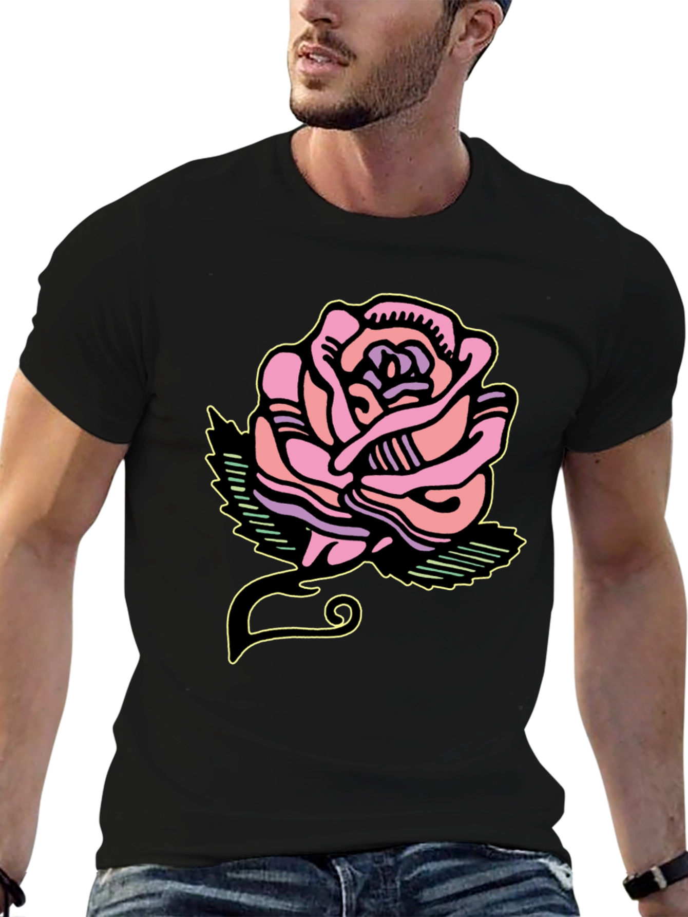 Rose Graphic Tee - Bold Artistic Design - 6